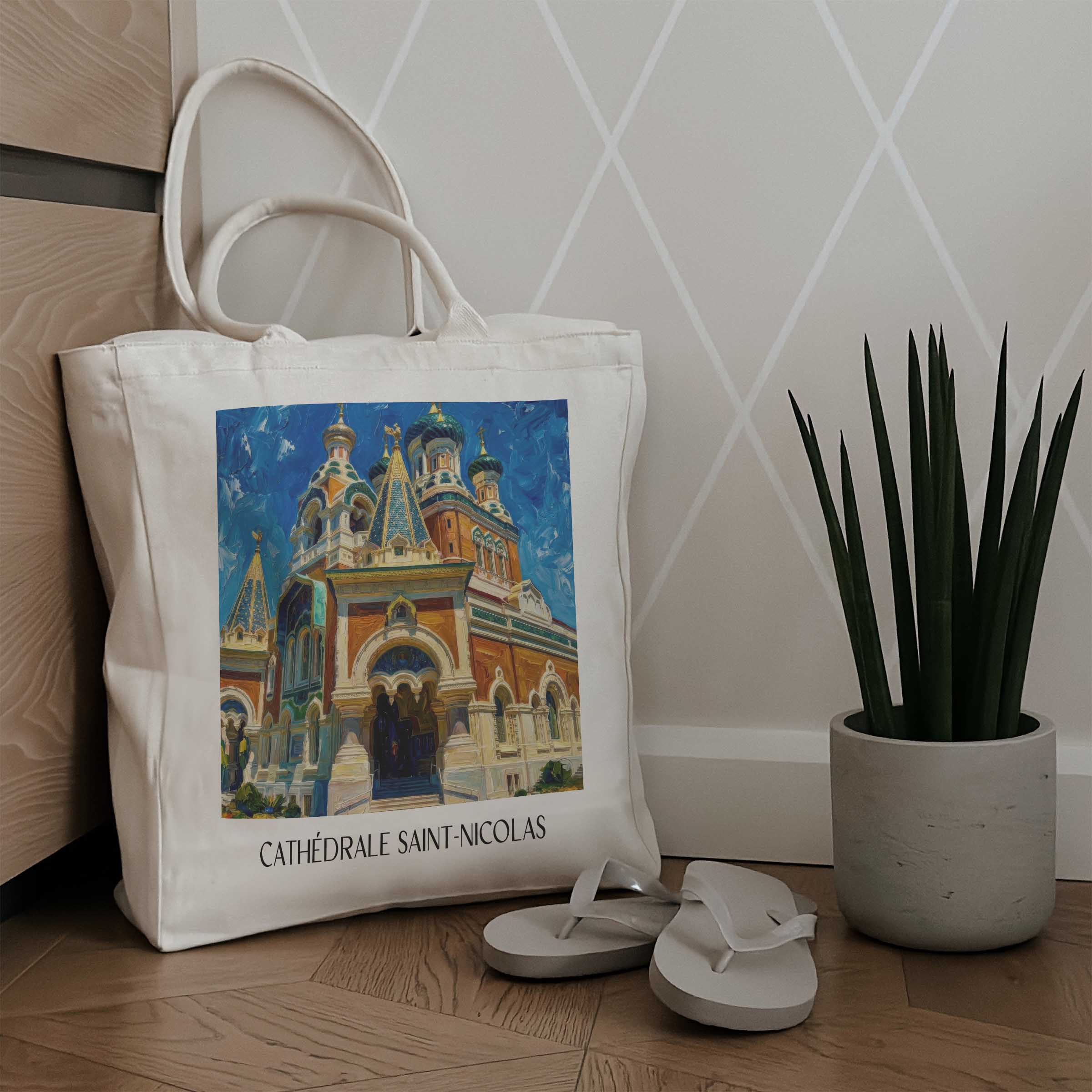 cathédrale-saint-nicolas-nizza-frankreich-einkaufstasche-oil-painting-oelgemaelde