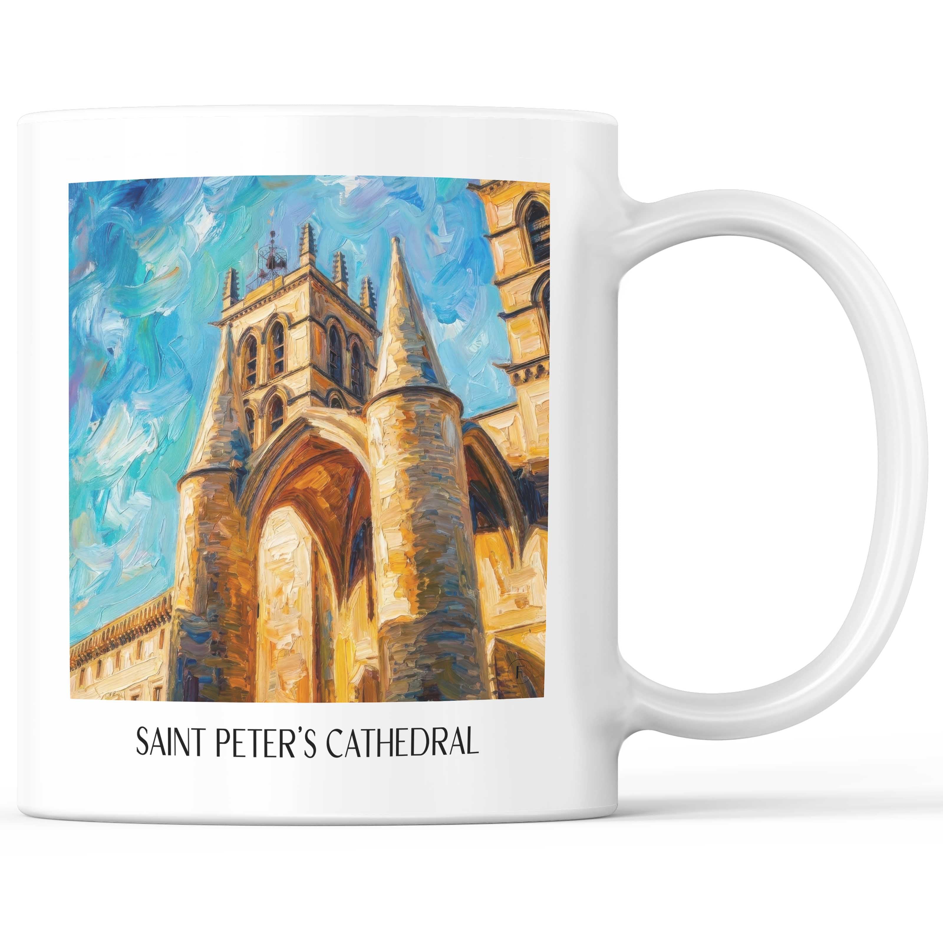 Cathédrale Saint-Pierre Kaffeebecher - Montpellier - Frankreich Becher - Kaffeetasse im Ölgemälde Stil - favplace