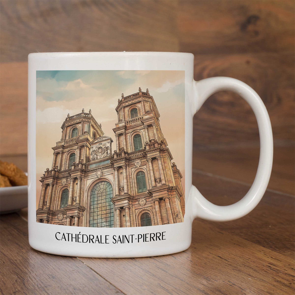 cathédrale-saint-pierre-rennes-frankreich-kaffeebecher-aquarell