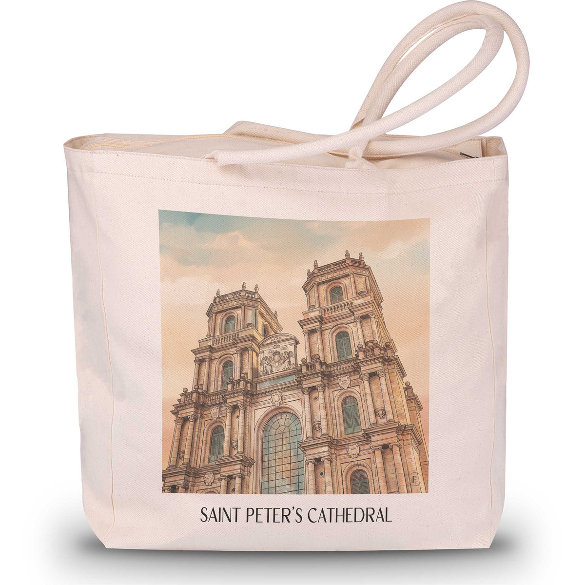 Cathédrale Saint-Pierre Shopping Tasche - Rennes - Frankreich Tote Bag - Einkaufstasche im Aquarell Stil - favplace
