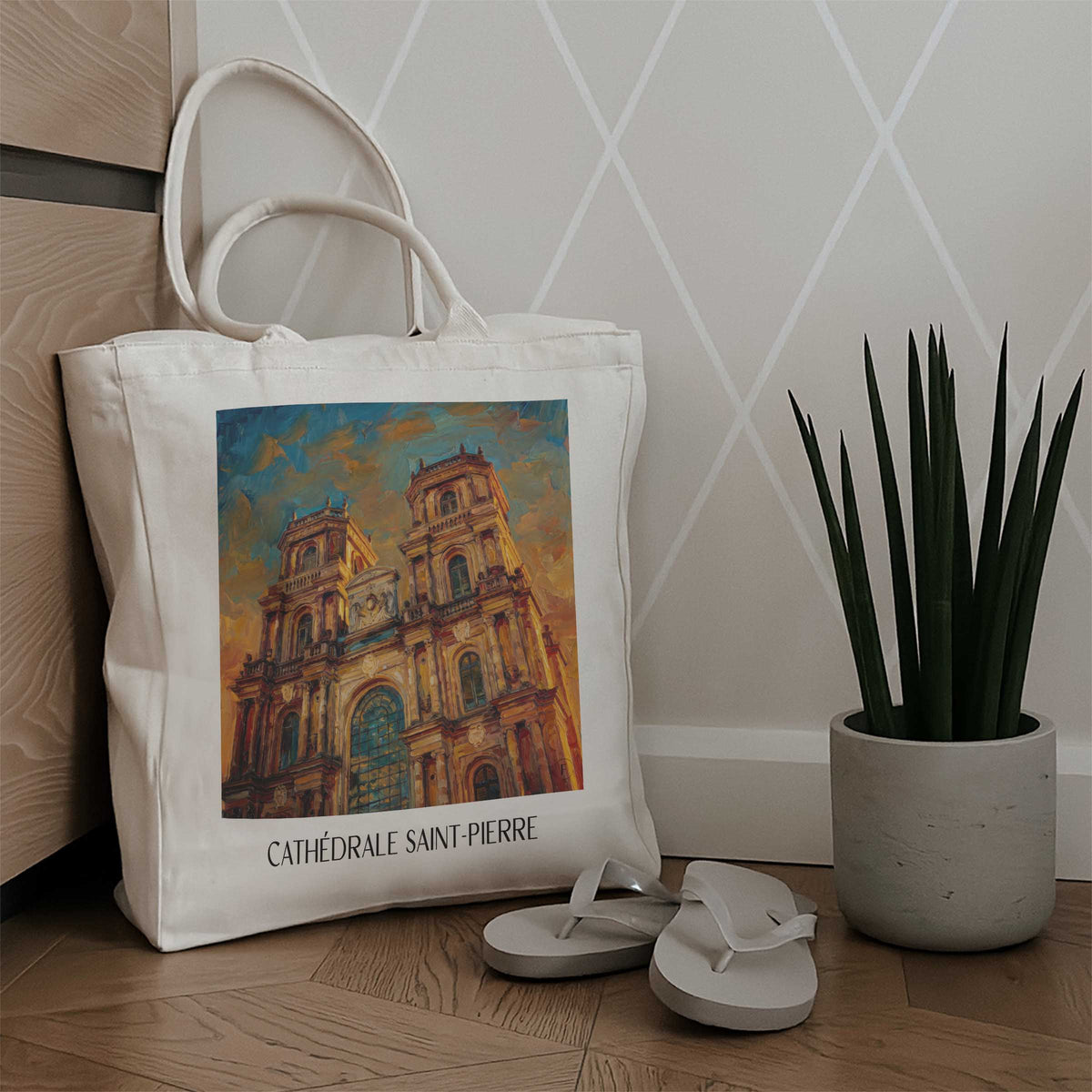 cathédrale-saint-pierre-rennes-frankreich-einkaufstasche-oil-painting-oelgemaelde