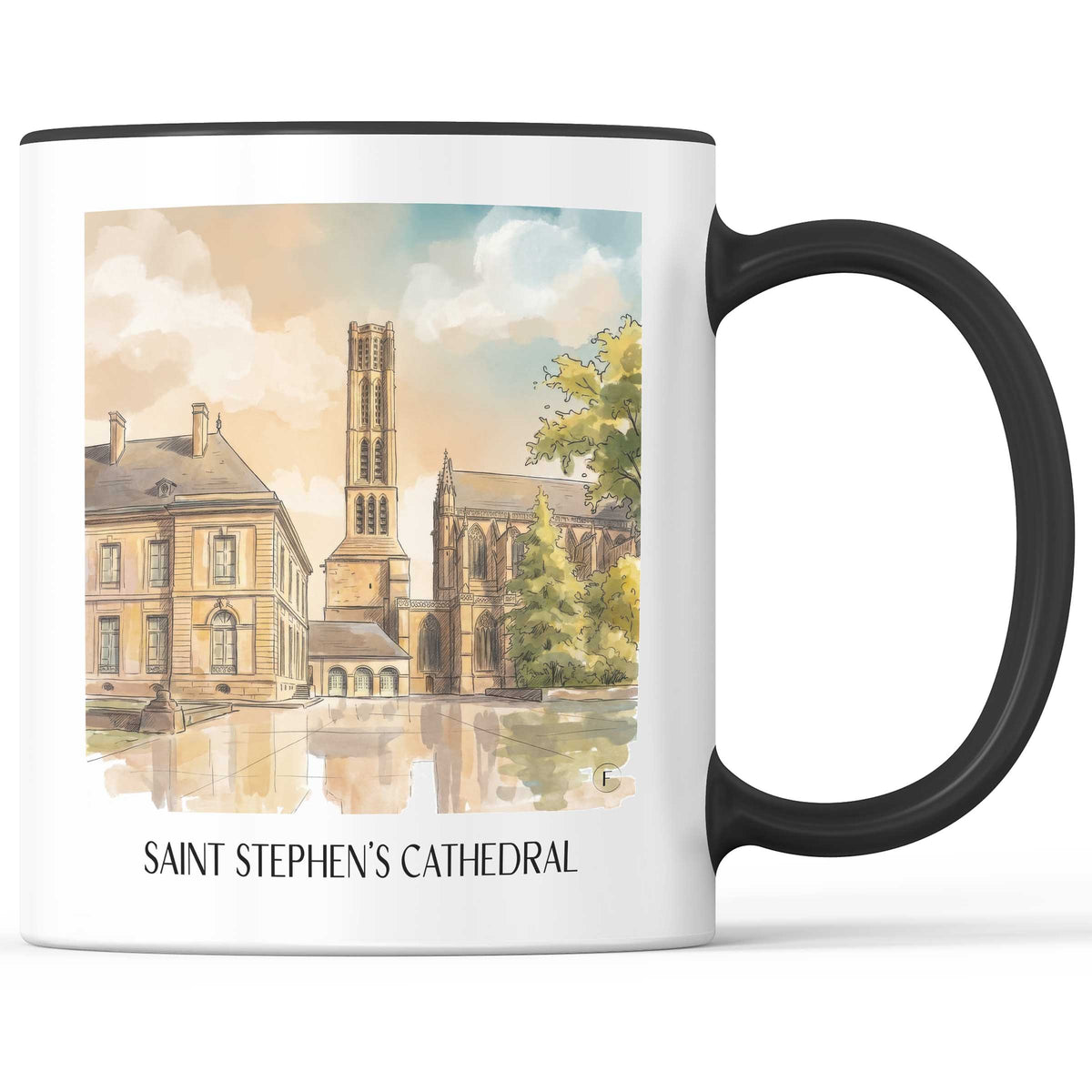 Cathédrale Saint-Étienne Kaffeebecher - Limoges - Frankreich Becher - Kaffeetasse im Aquarell Stil - favplace