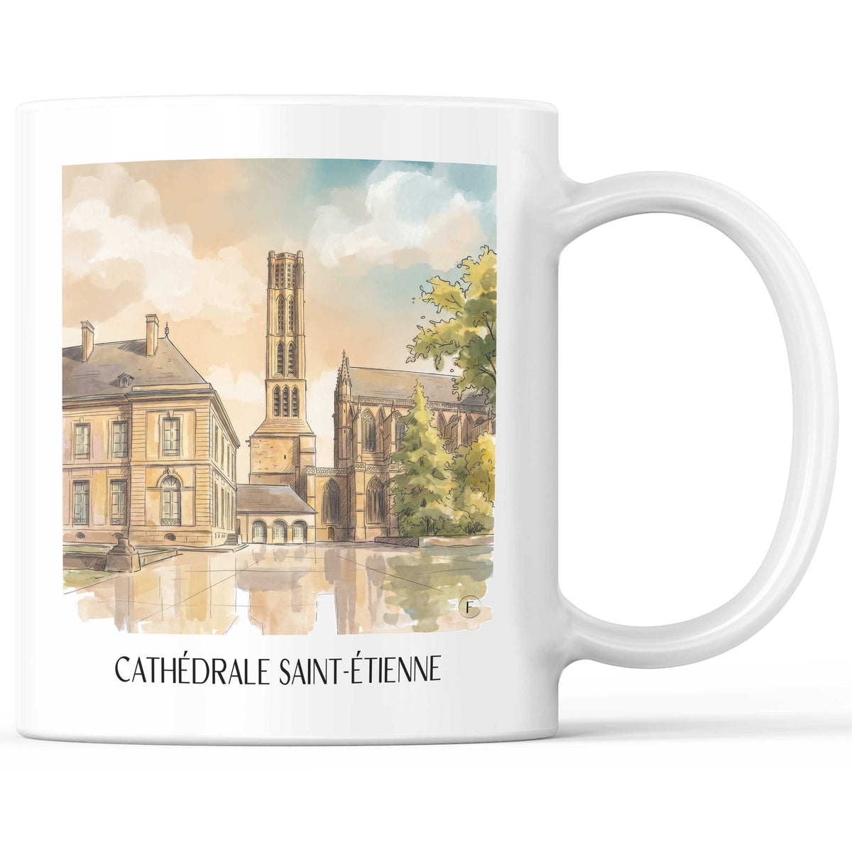 Cathédrale Saint-Étienne Kaffeebecher - Limoges - Frankreich Becher - Kaffeetasse im Aquarell Stil - favplace
