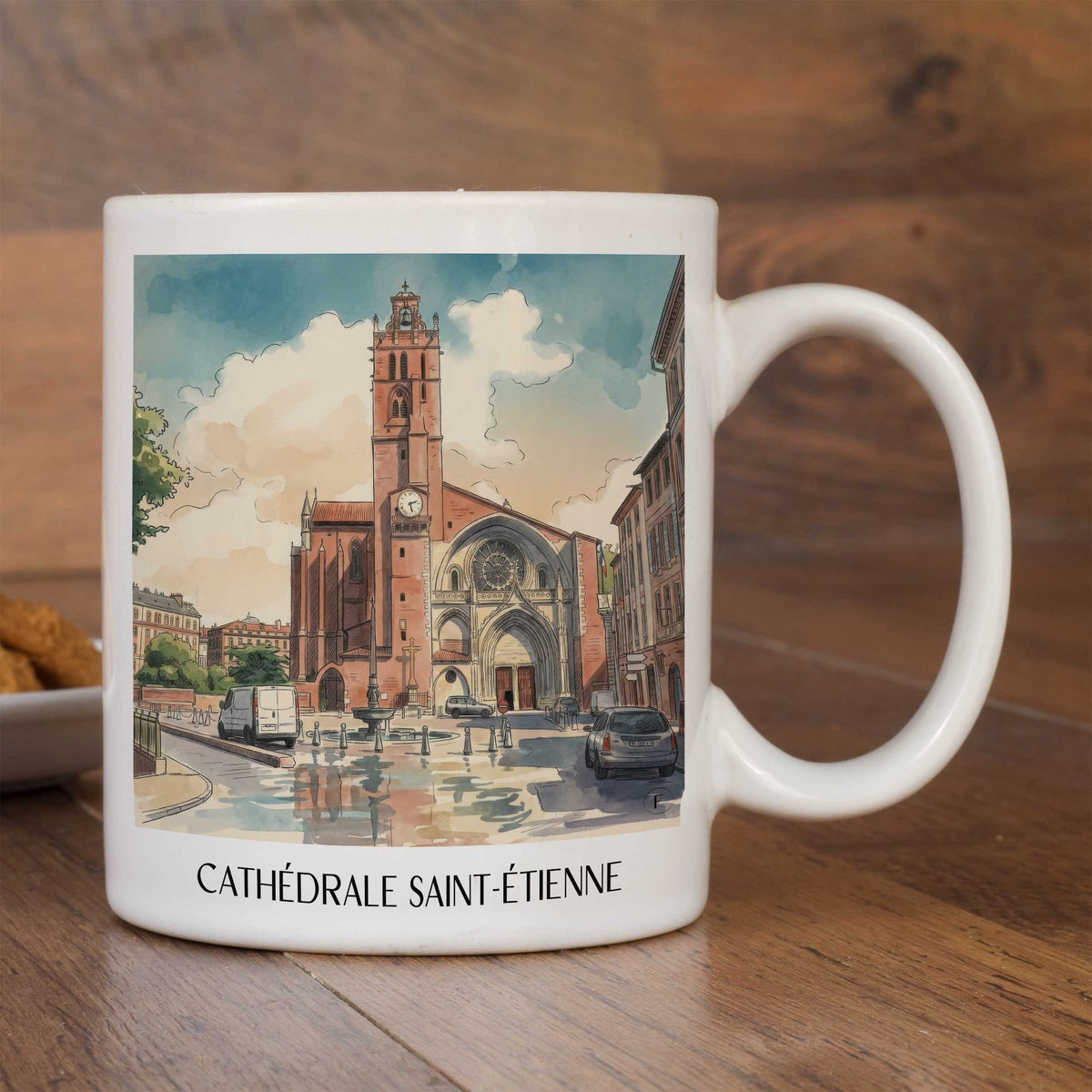 cathédrale-saint-étienne-toulouse-frankreich-kaffeebecher-aquarell
