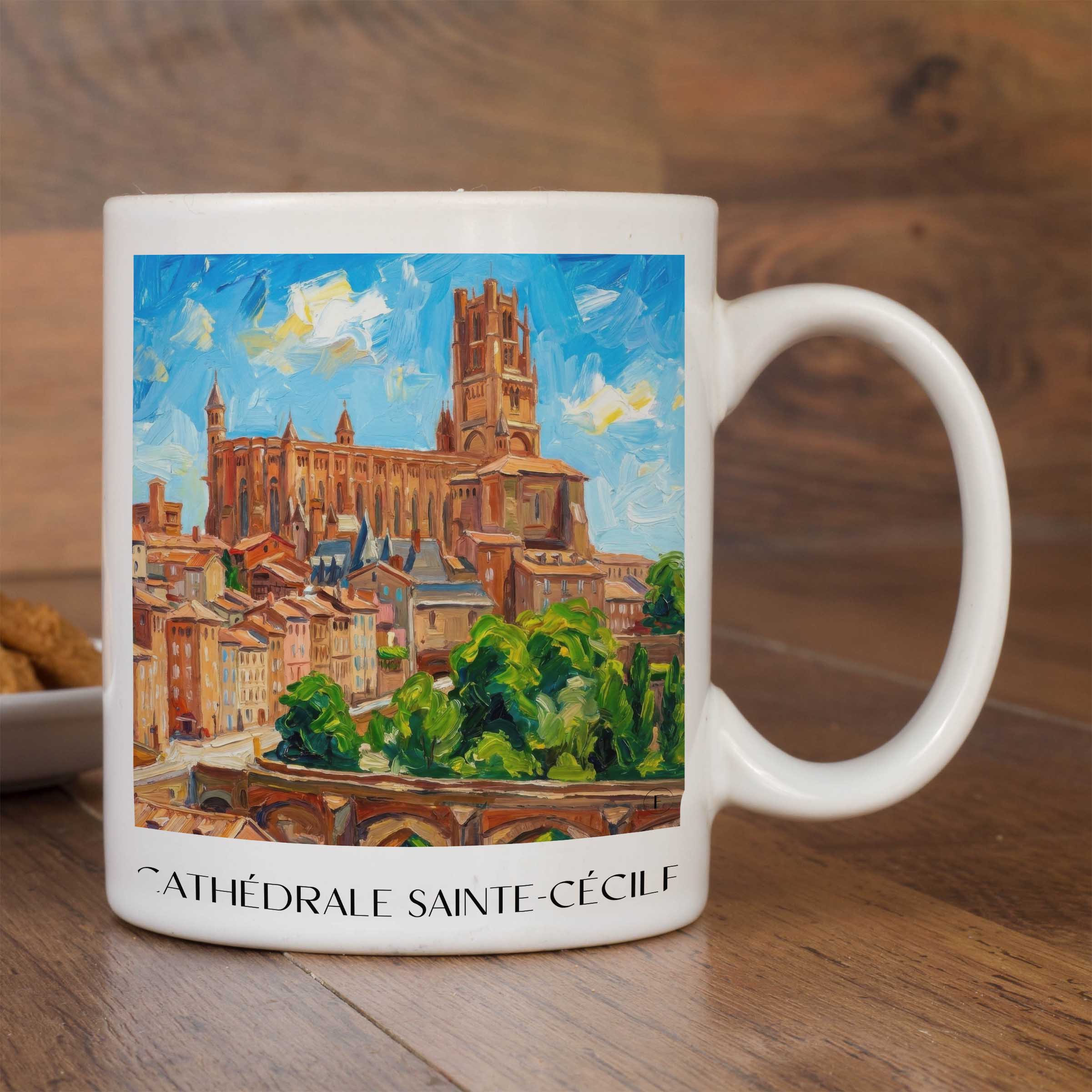 cathédrale-sainte-cécile-albi-frankreich-kaffeebecher-oil-painting-oelgemaelde