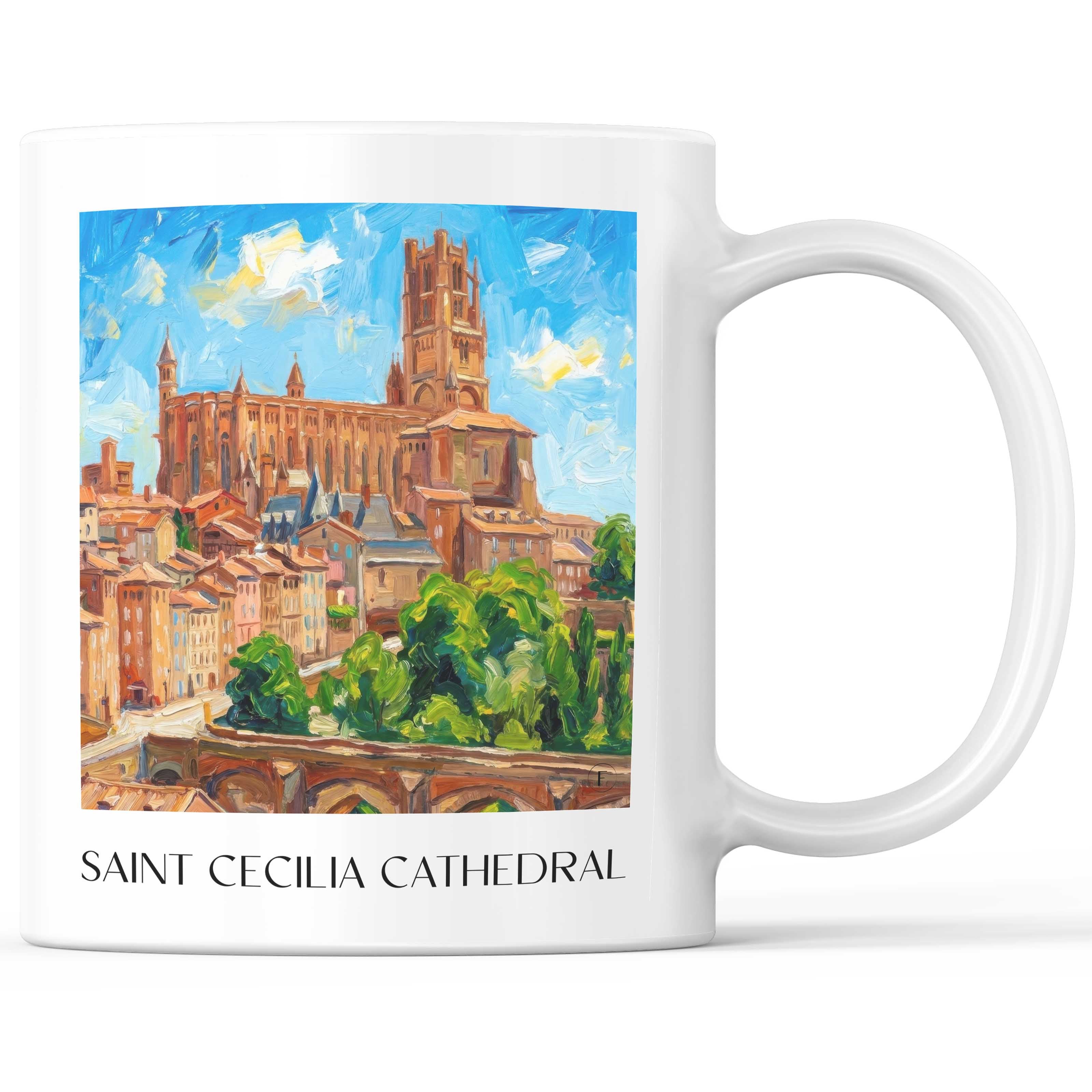 Cathédrale Sainte-Cécile Kaffeebecher - Albi - Frankreich Becher - Kaffeetasse im Ölgemälde Stil - favplace