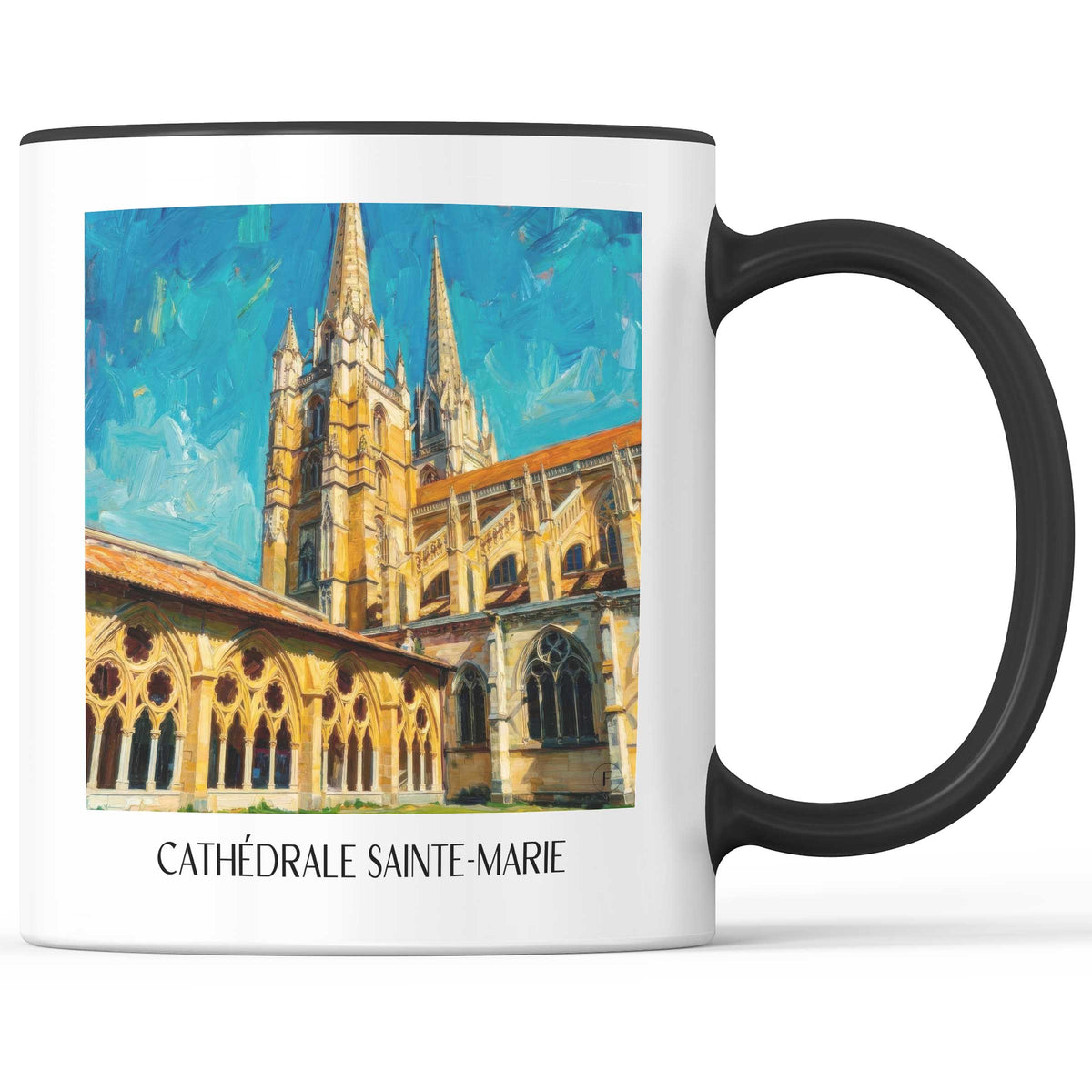 cathédrale-sainte-marie-bayonne-frankreich-kaffeebecher-oil-painting-oelgemaelde