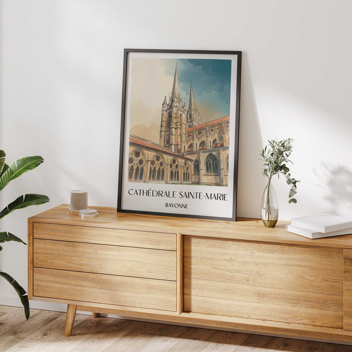 cathédrale-sainte-marie-bayonne-frankreich-poster-aquarell