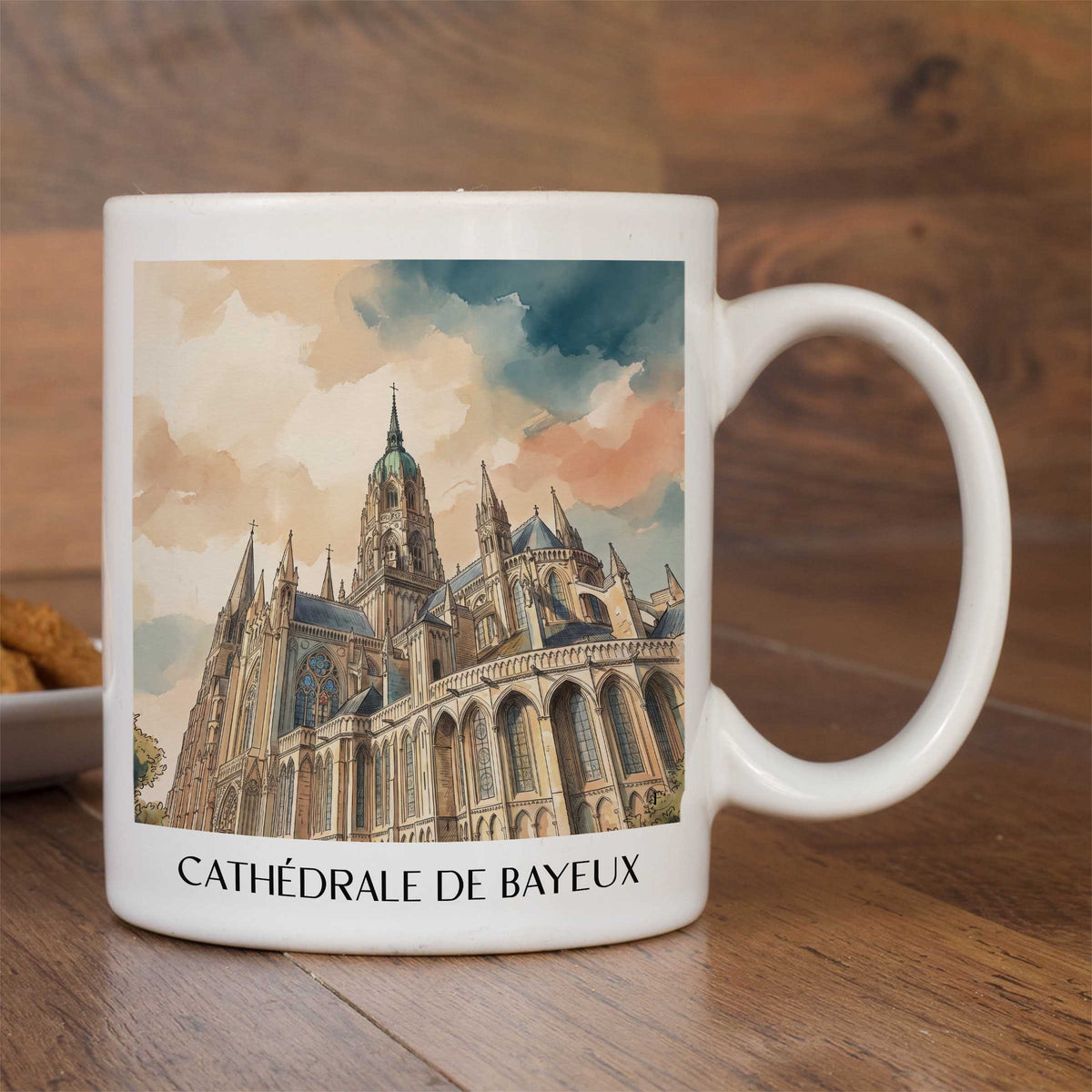 cathédrale-de-bayeux-calvados-frankreich-kaffeebecher-aquarell