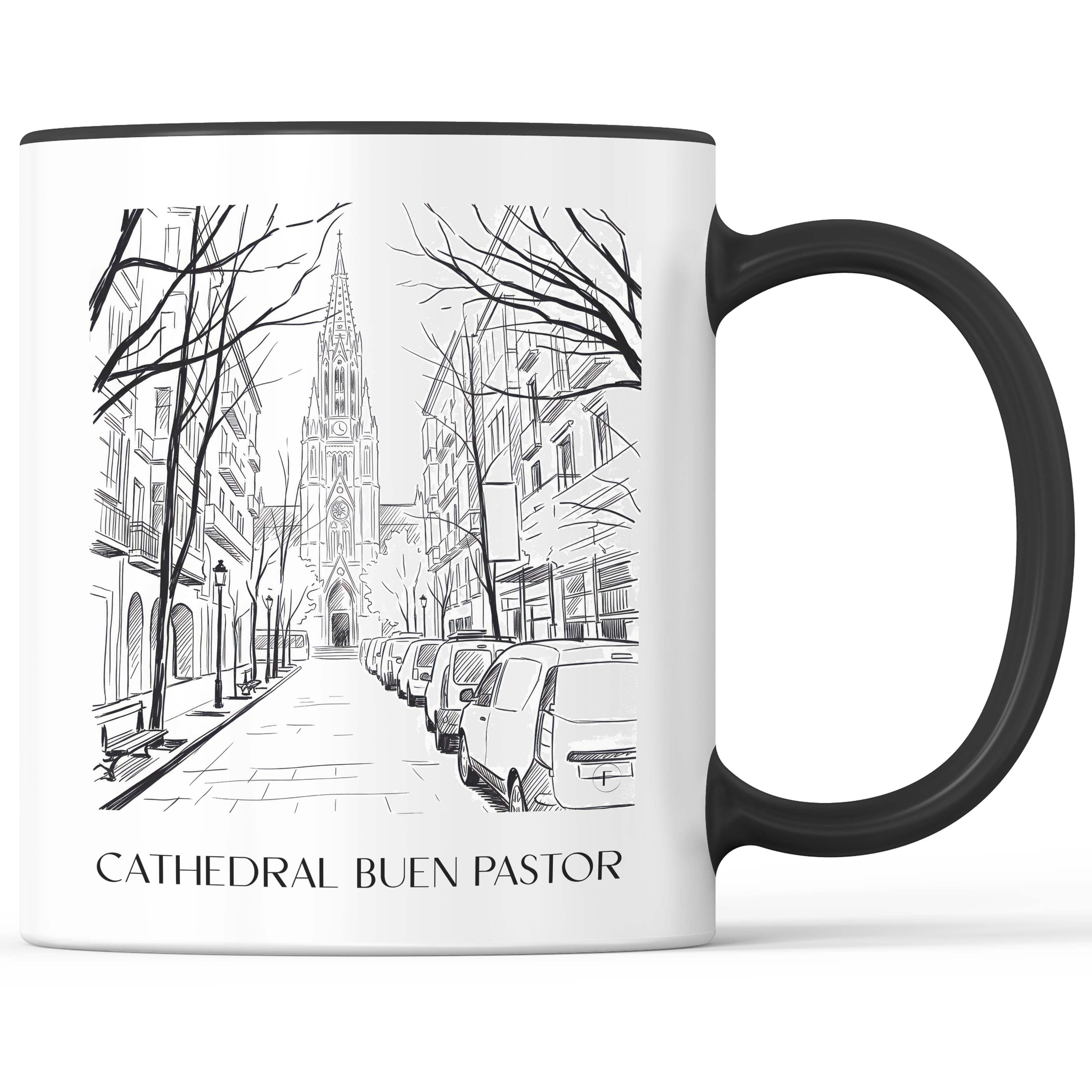 cathedral-buen-pastor-san-sebastián-spanien-kaffeebecher-skizze