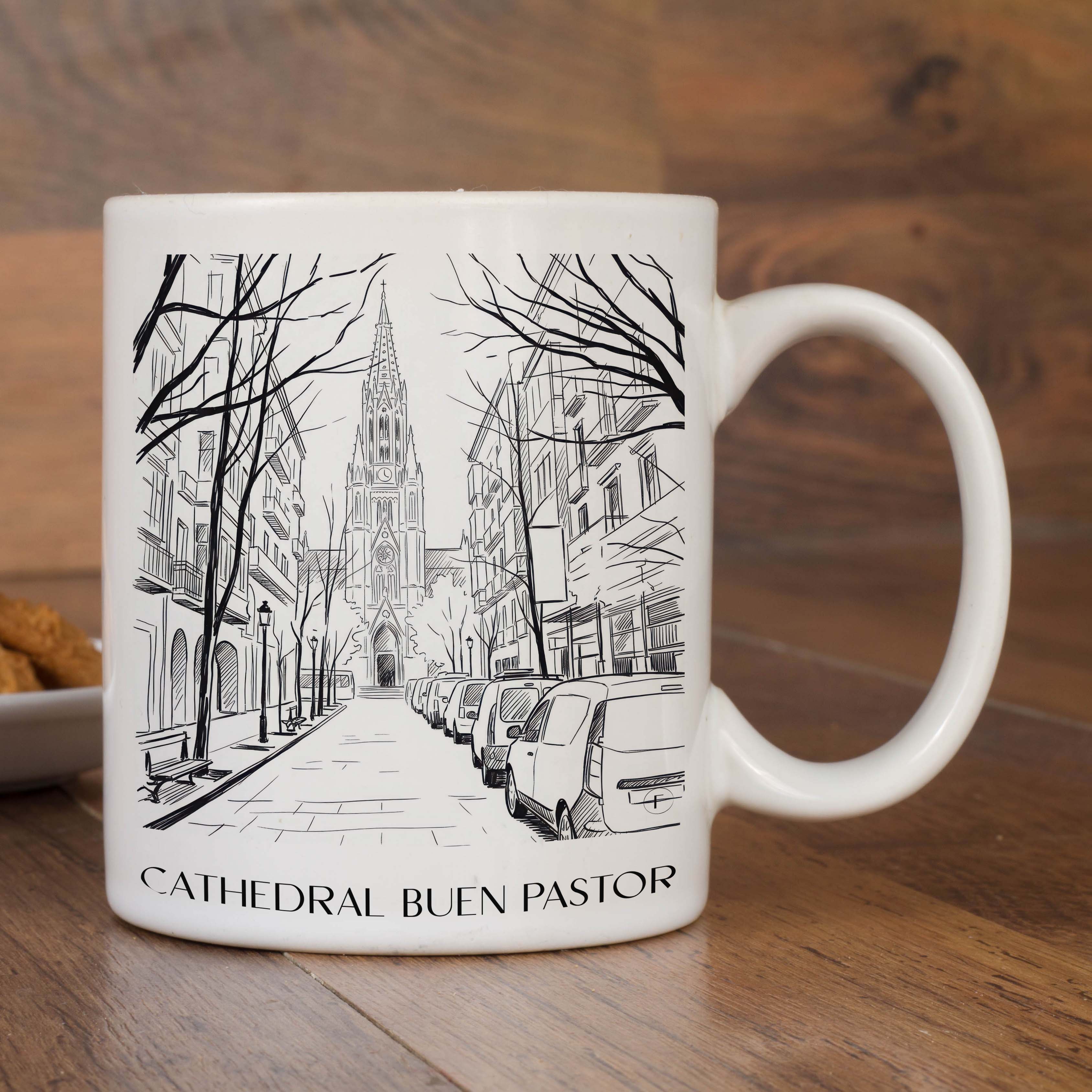 cathedral-buen-pastor-san-sebastián-spanien-kaffeebecher-skizze