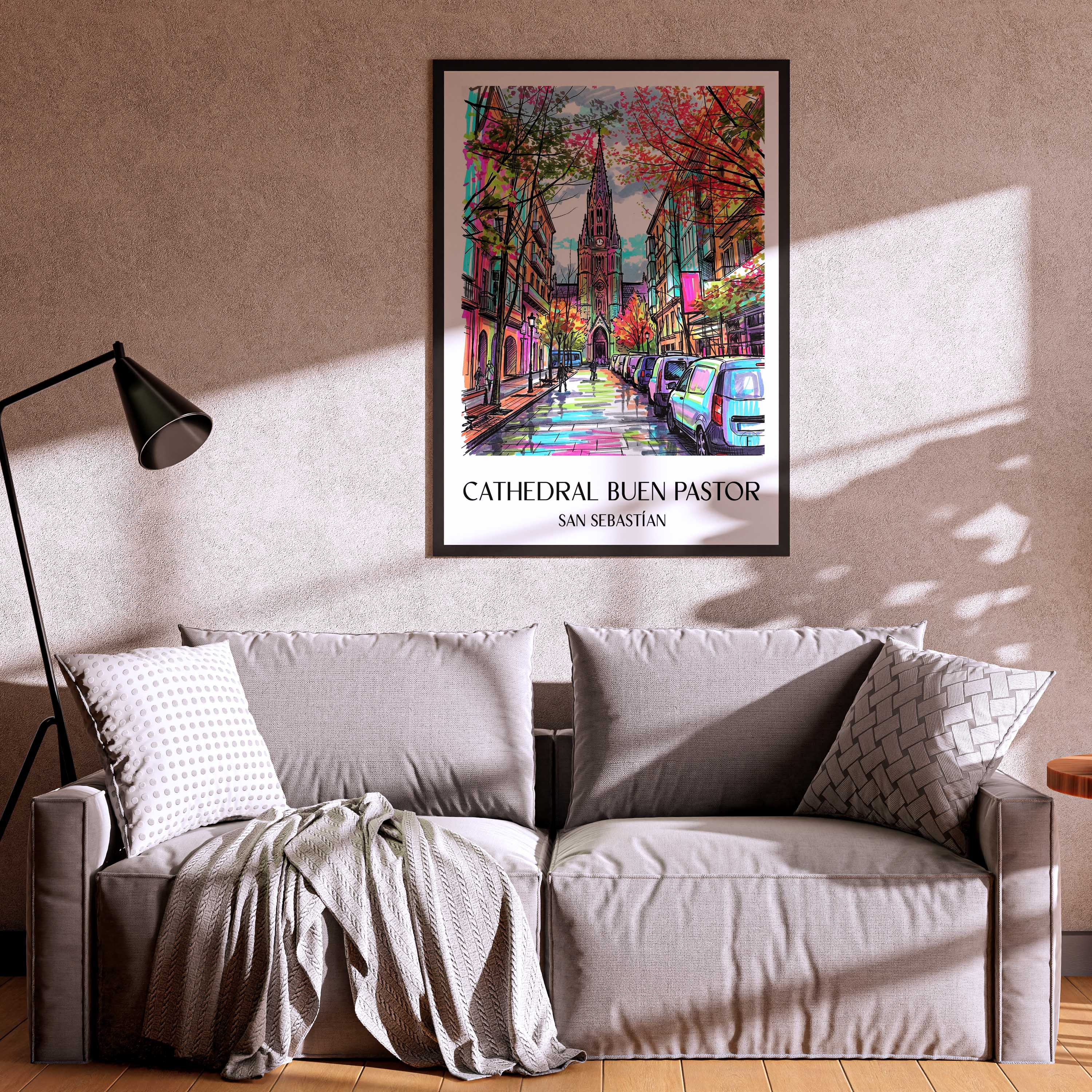 cathedral-buen-pastor-san-sebastián-spanien-poster-graffiti