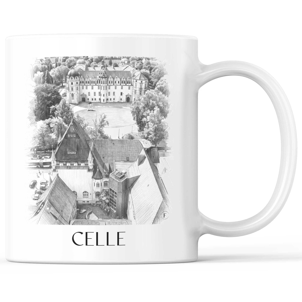 Celle Kaffeebecher - Niedersachsen - Deutschland Becher - Kaffeetasse im Zeichnung Stil