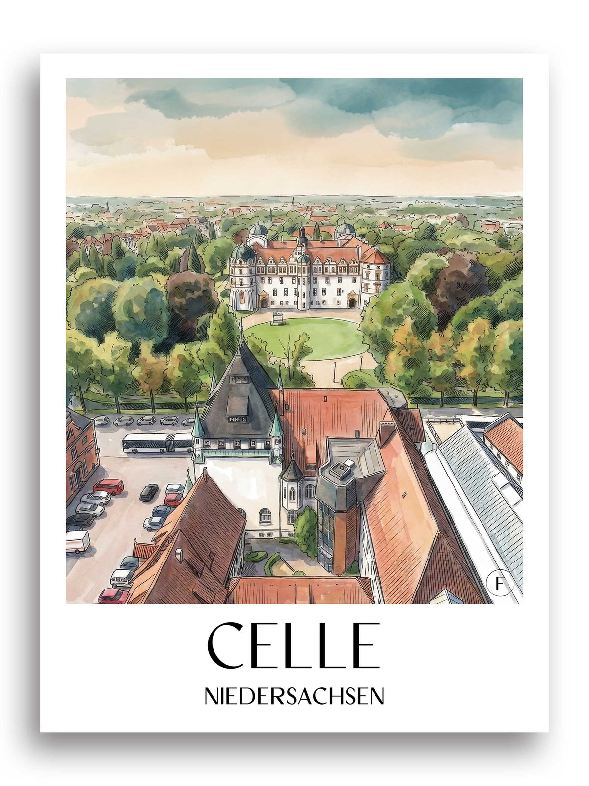 celle-niedersachsen-deutschland-poster-aquarell