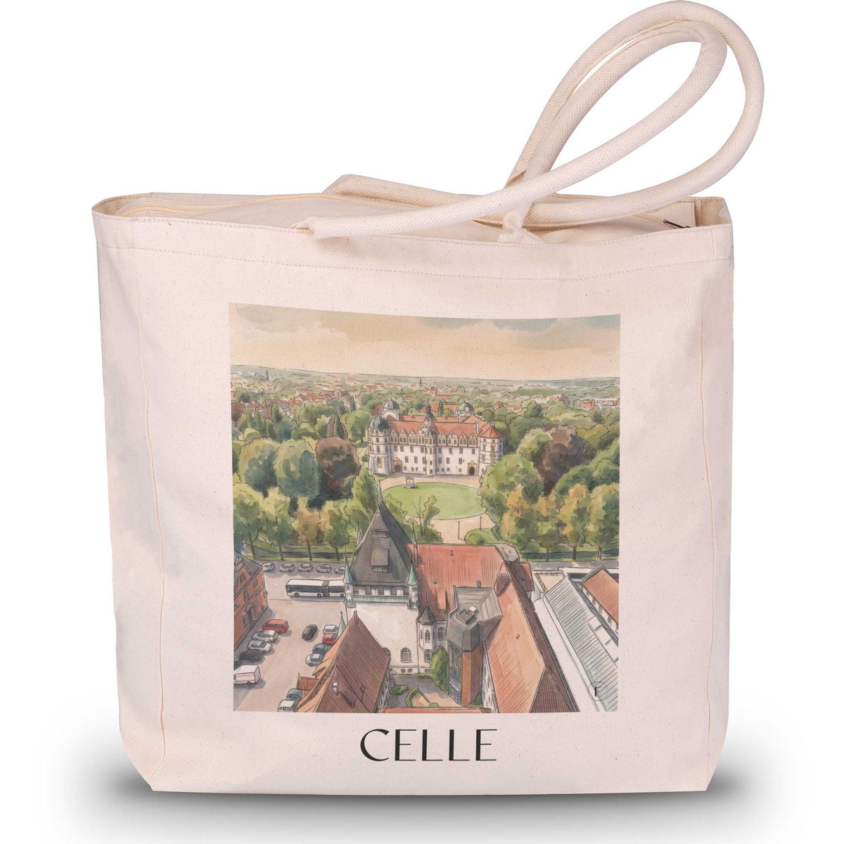 celle-niedersachsen-deutschland-einkaufstasche-aquarell