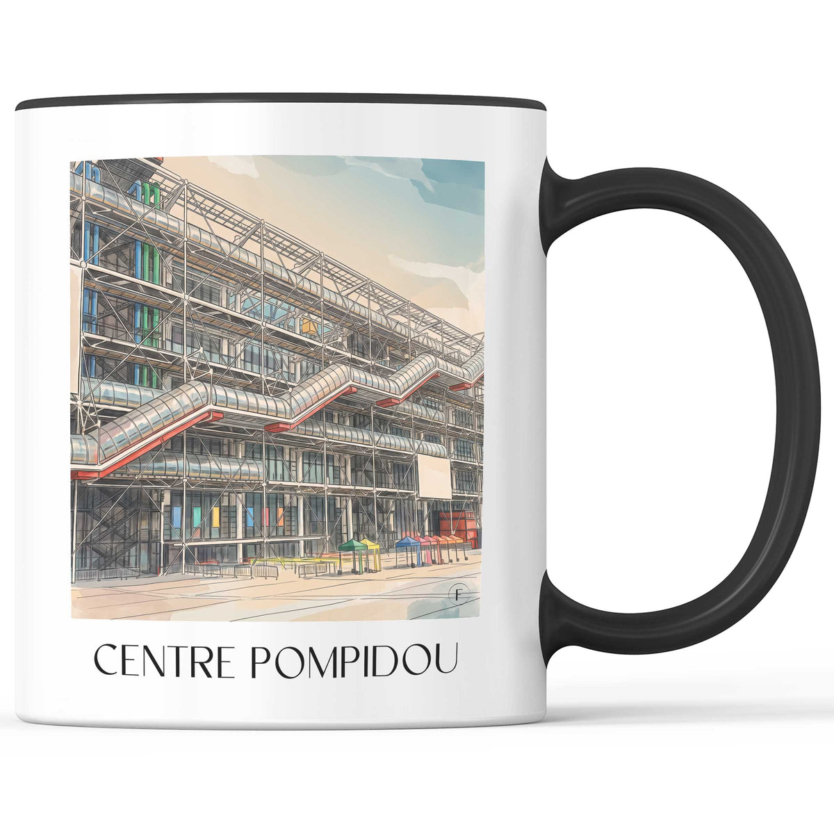 centre-pompidou-paris-frankreich-kaffeebecher-aquarell