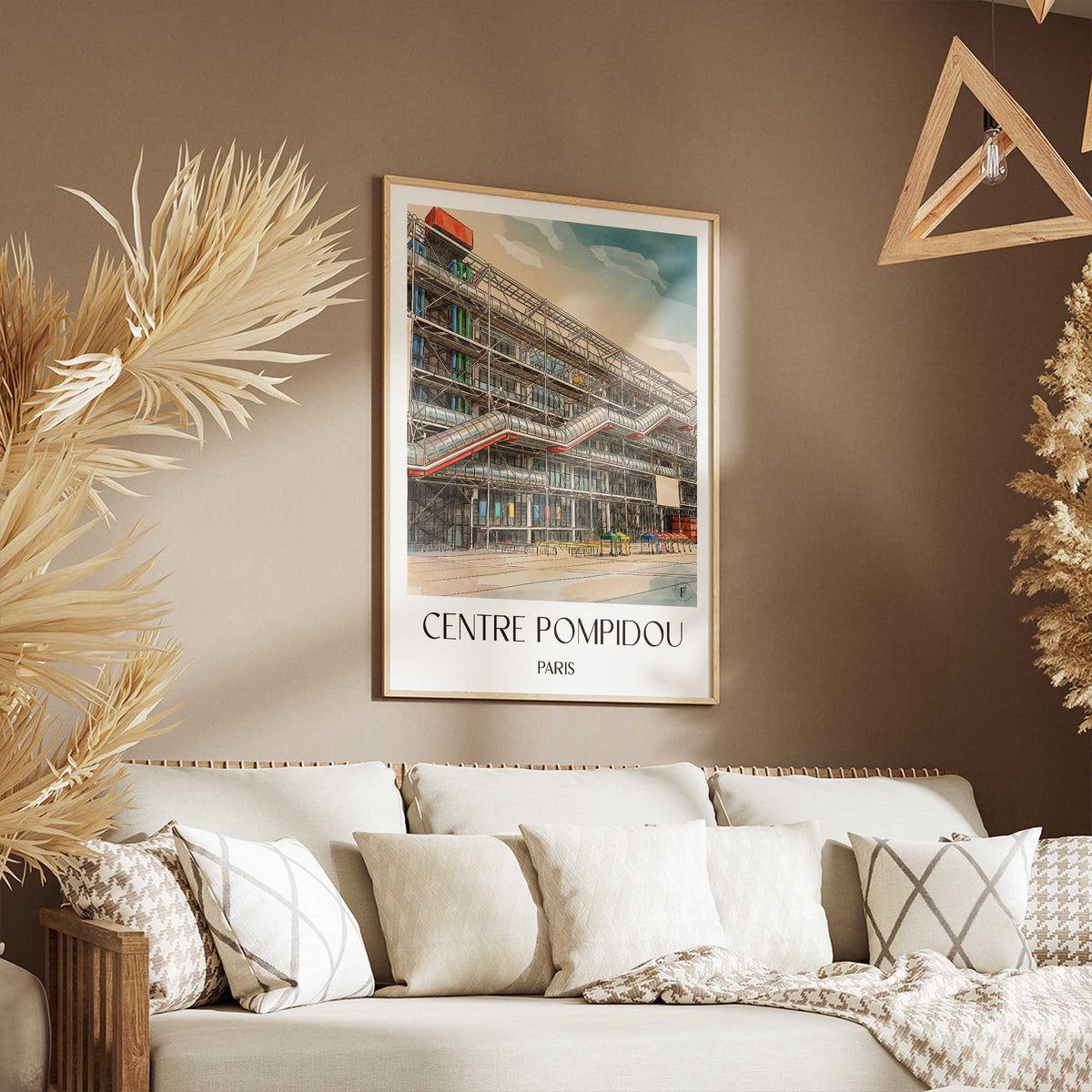 centre-pompidou-paris-frankreich-poster-aquarell
