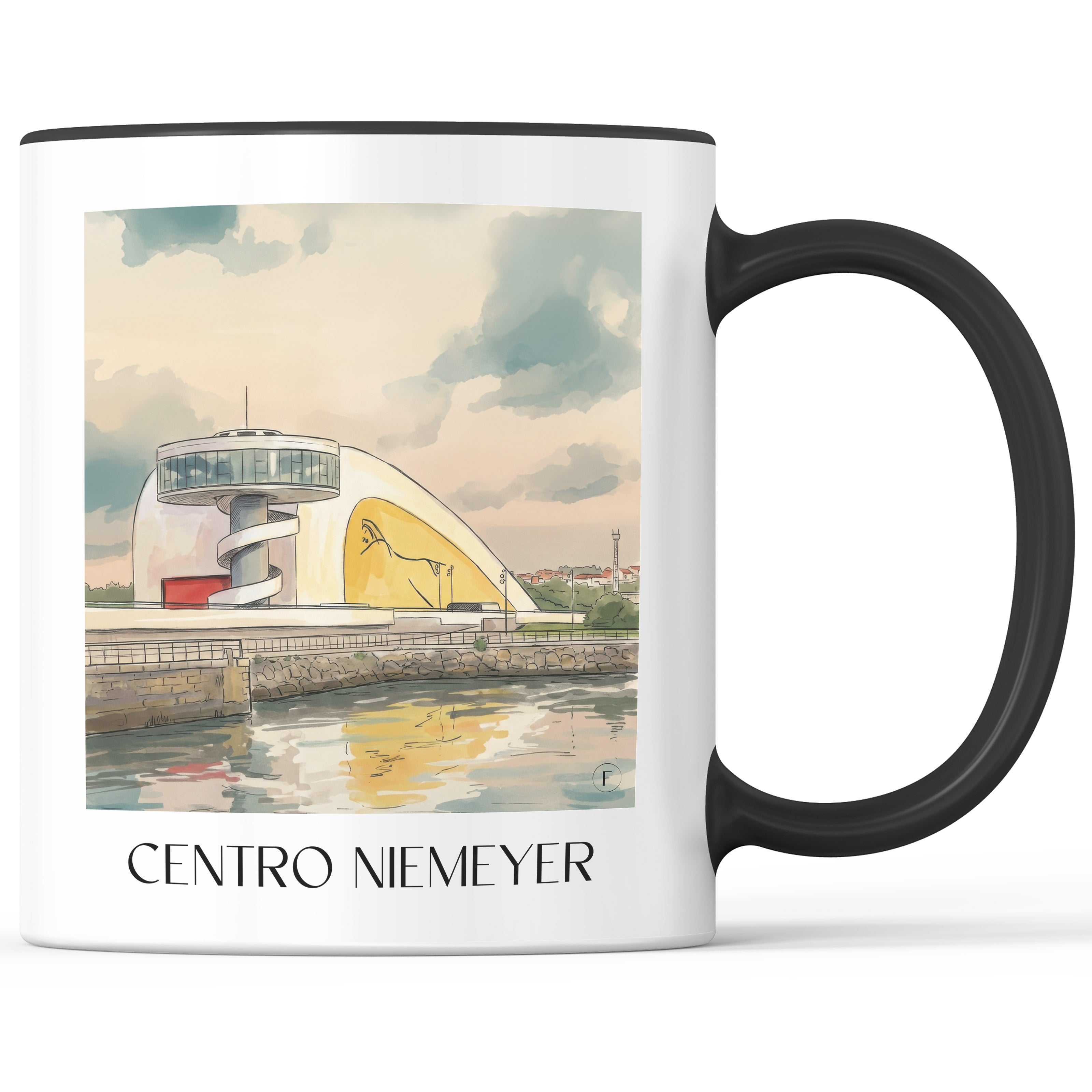 centro-niemeyer-avilés-spanien-kaffeebecher-aquarell