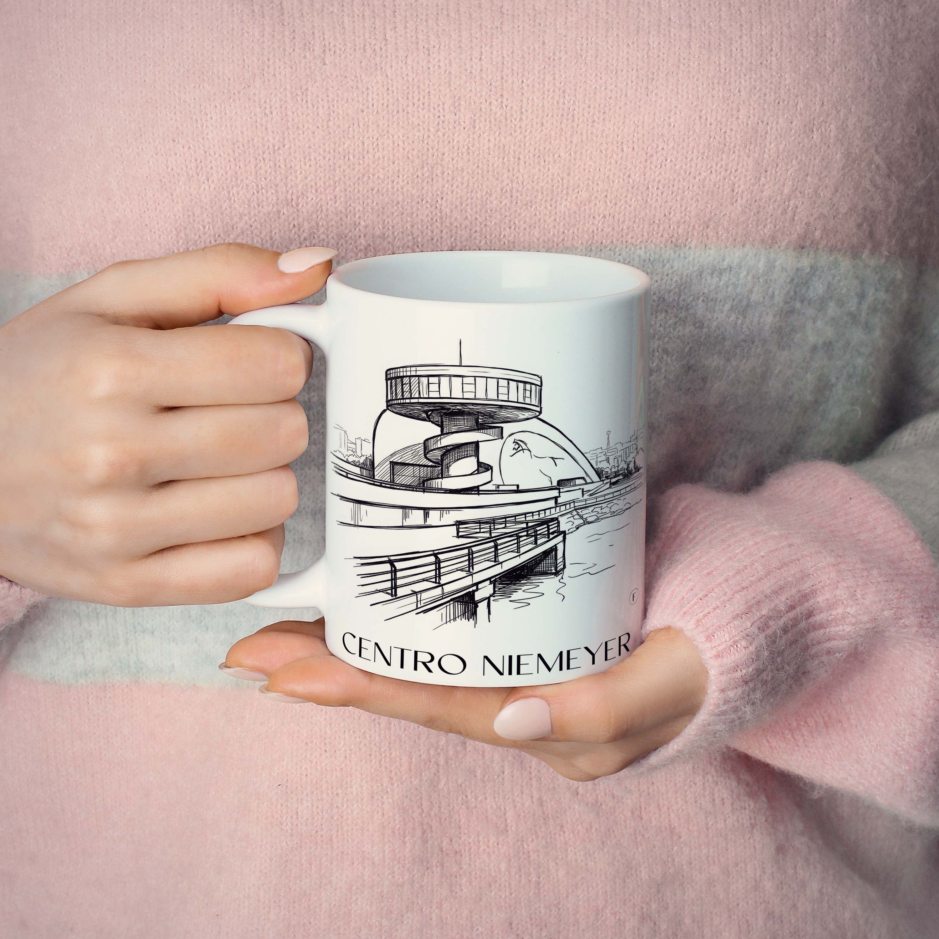 centro-niemeyer-avilés-spanien-kaffeebecher-skizze