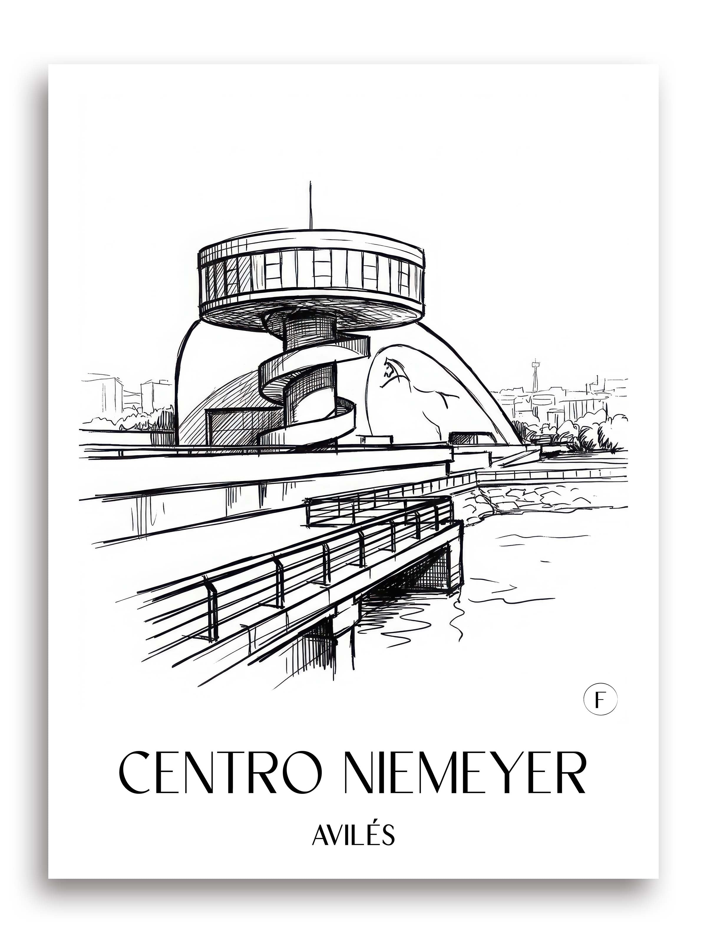 centro-niemeyer-avilés-spanien-poster-skizze