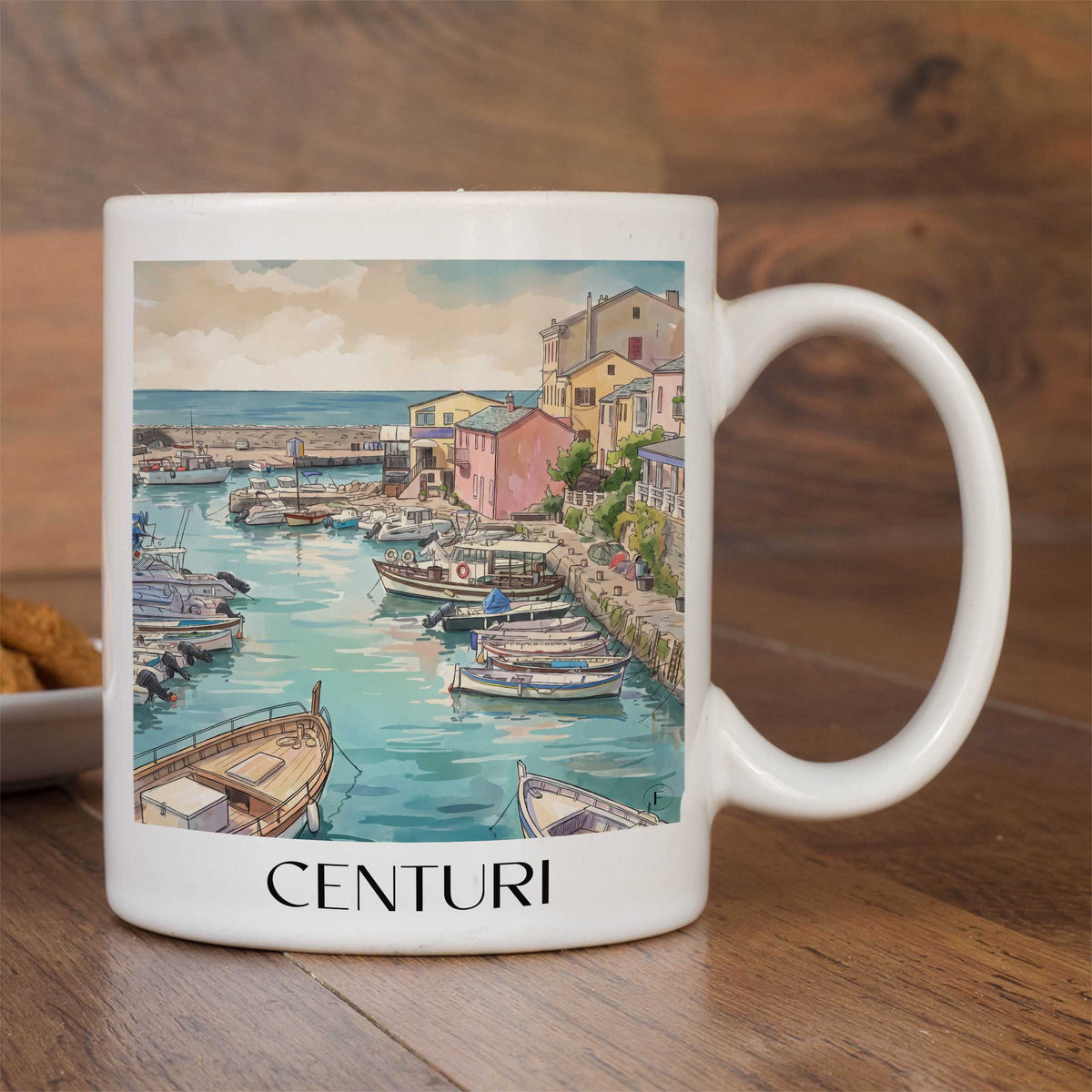 centuri-cap-corse-frankreich-kaffeebecher-aquarell