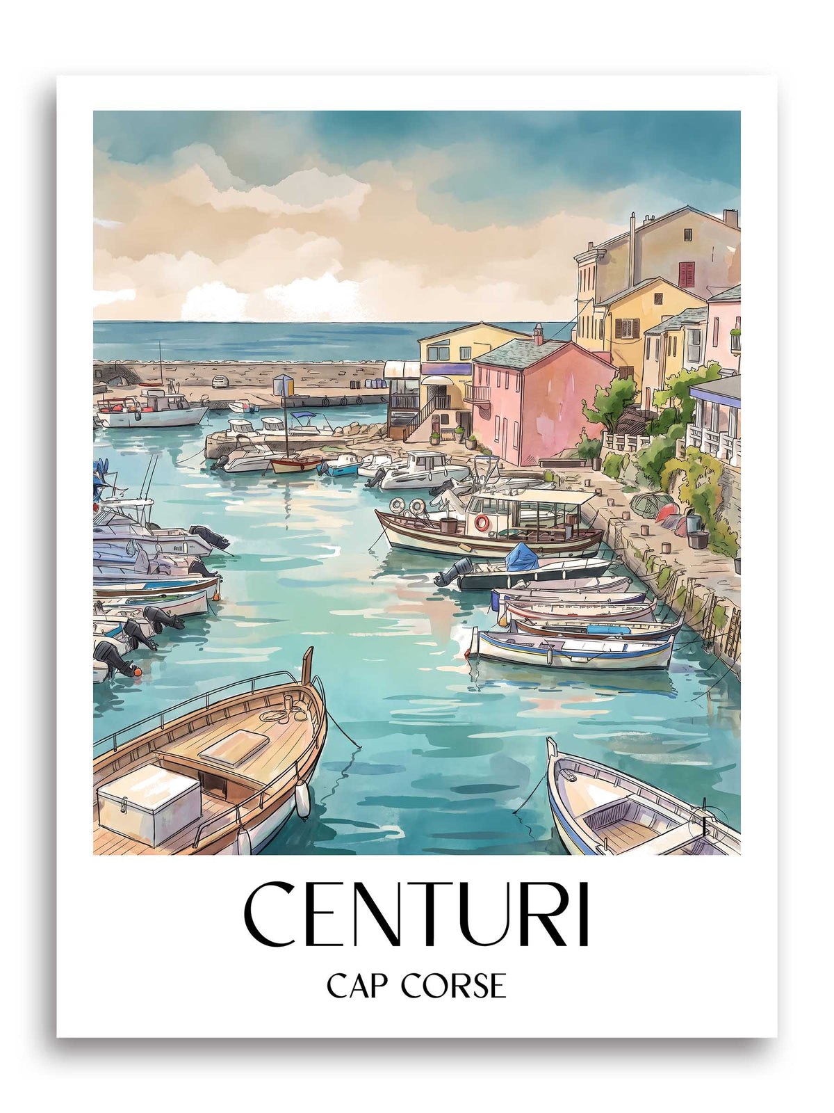 centuri-cap-corse-frankreich-poster-aquarell