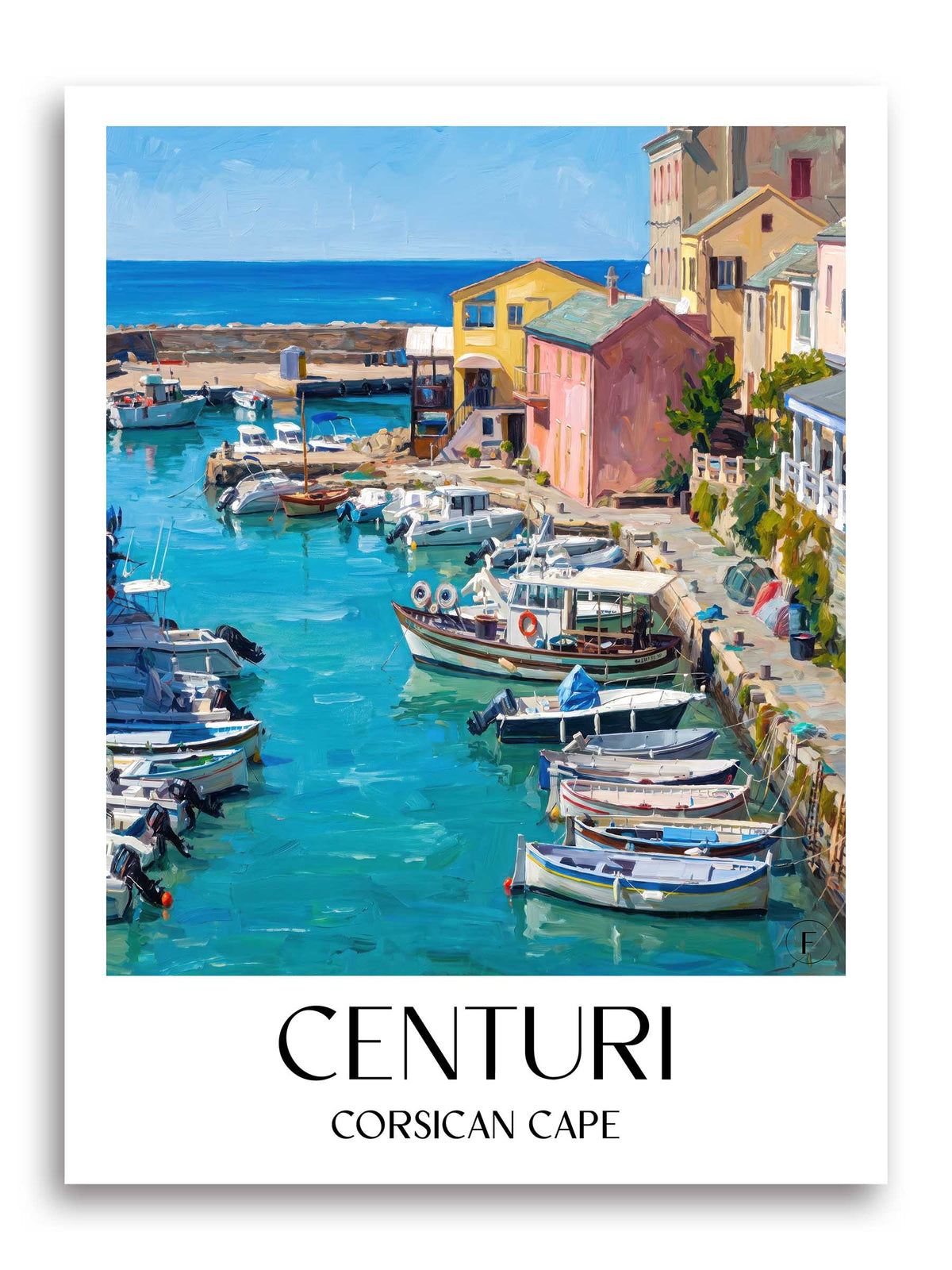 Centuri Poster - Cap Corse - Frankreich Kunstdruck - Ölgemälde von A4 bis A1 - favplace