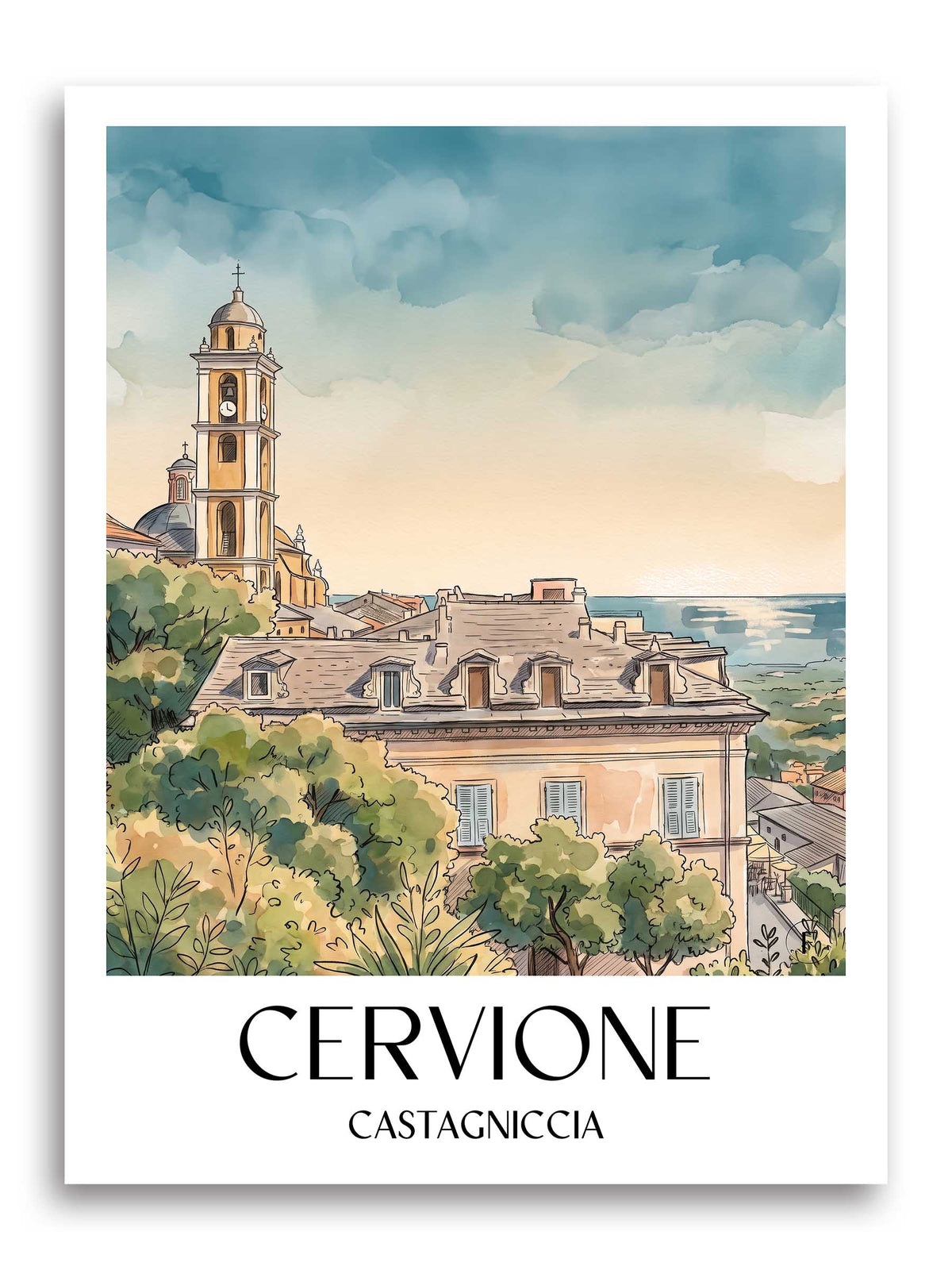 cervione-castagniccia-frankreich-poster-aquarell