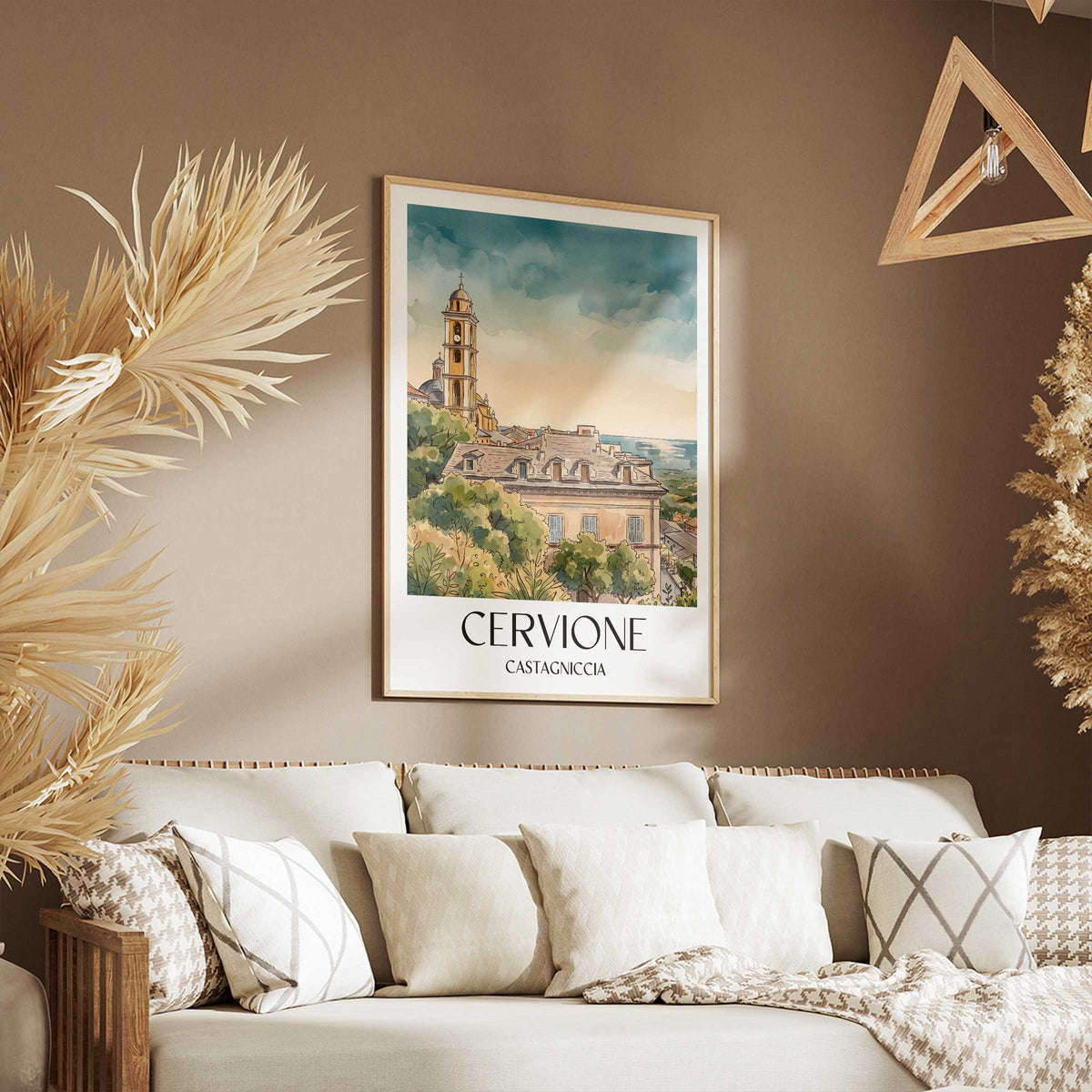 cervione-castagniccia-frankreich-poster-aquarell