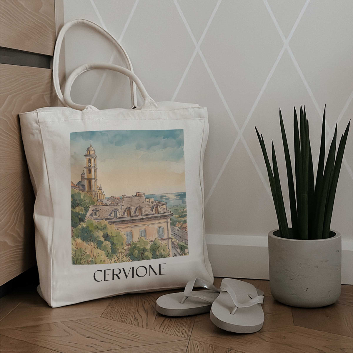 cervione-castagniccia-frankreich-einkaufstasche-aquarell