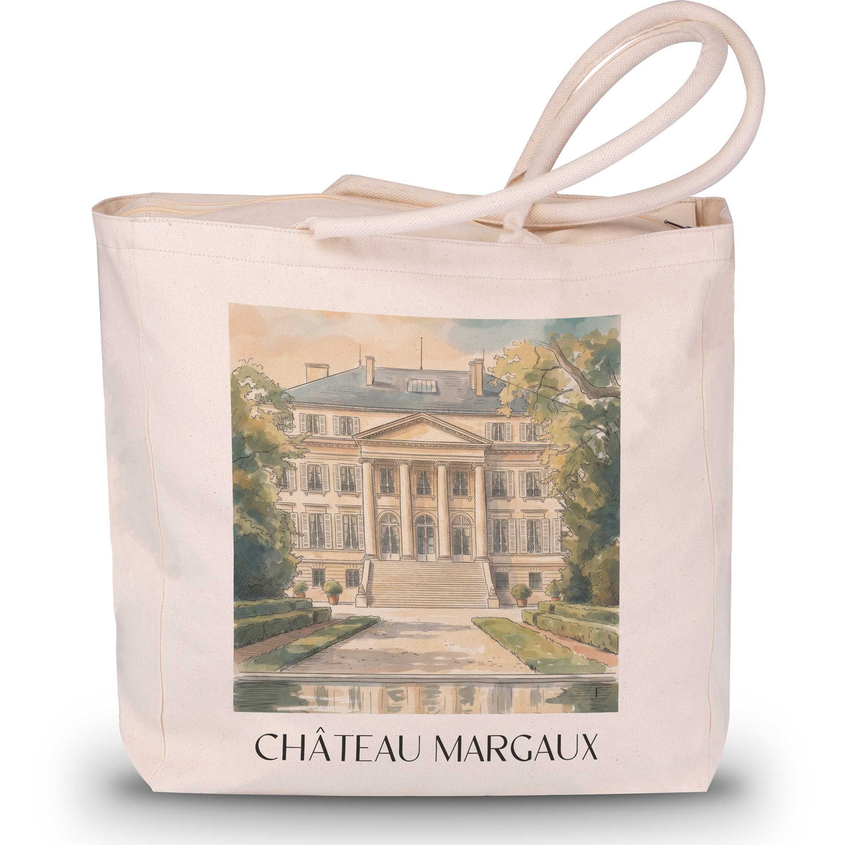 château-margaux-médoc-frankreich-einkaufstasche-aquarell