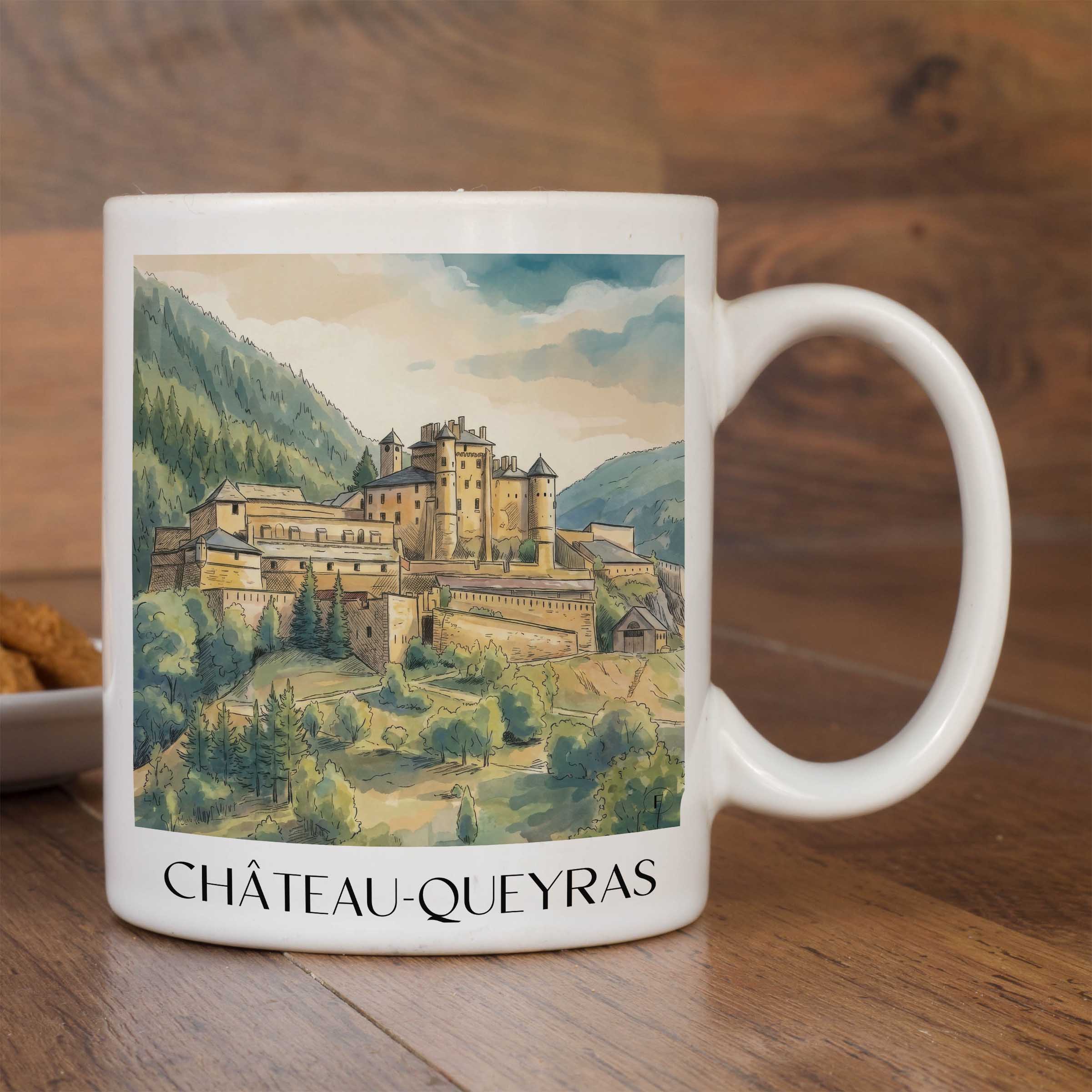 château-queyras-hautes-alpes-frankreich-kaffeebecher-aquarell