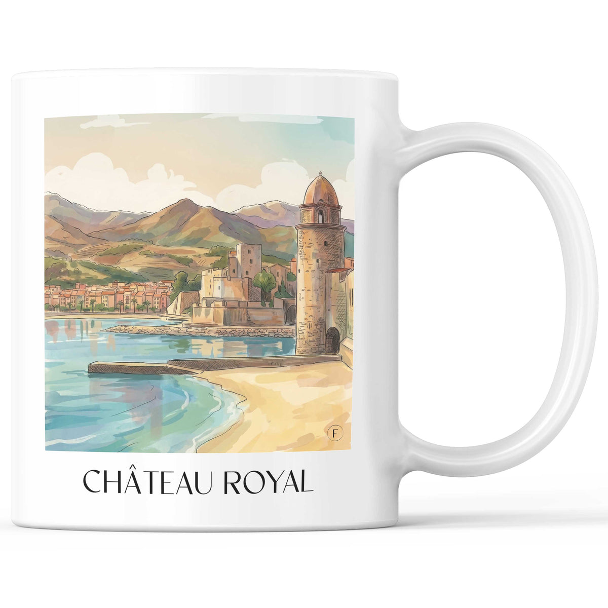 Château Royal Kaffeebecher - Collioure - Frankreich Becher - Kaffeetasse im Aquarell Stil - favplace