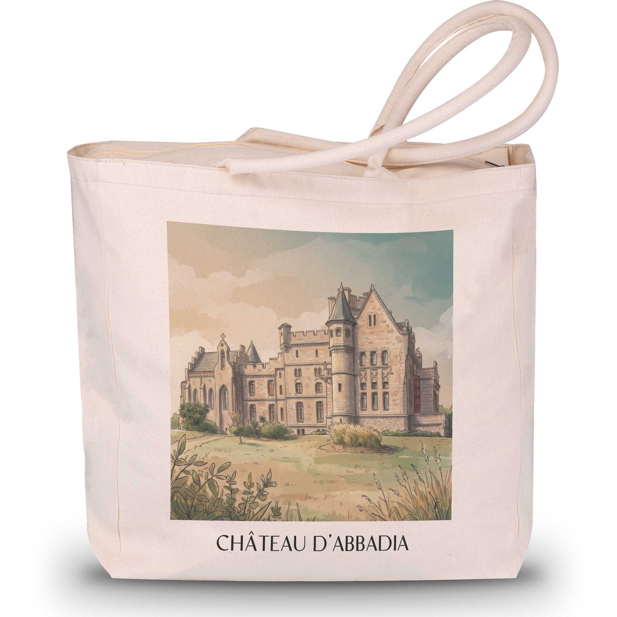 Château d'Abbadia Shopping Tasche - Hendaye - Frankreich Tote Bag - Einkaufstasche im Aquarell Stil - favplace