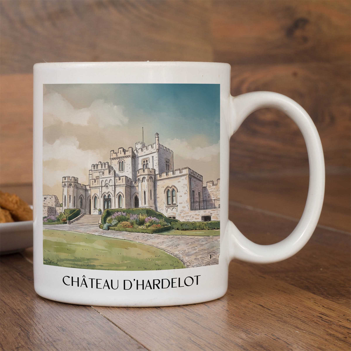 château-d'hardelot-condette-frankreich-kaffeebecher-aquarell