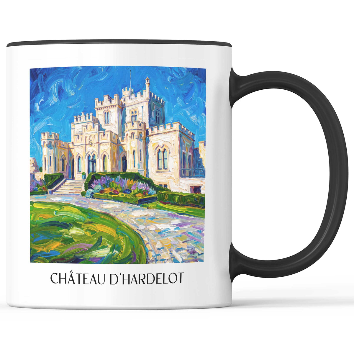 château-d'hardelot-condette-frankreich-kaffeebecher-oil-painting-oelgemaelde