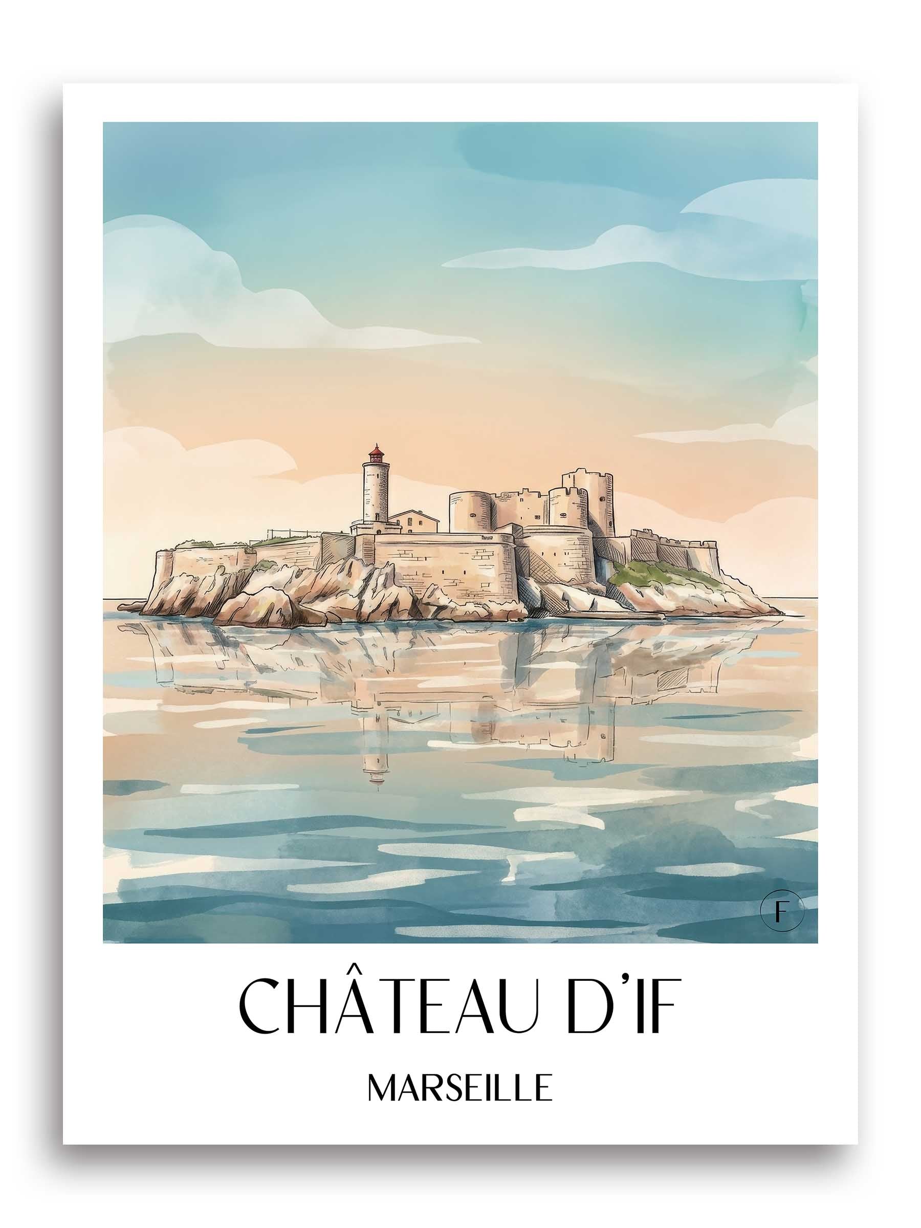 château-d'if-marseille-frankreich-poster-aquarell