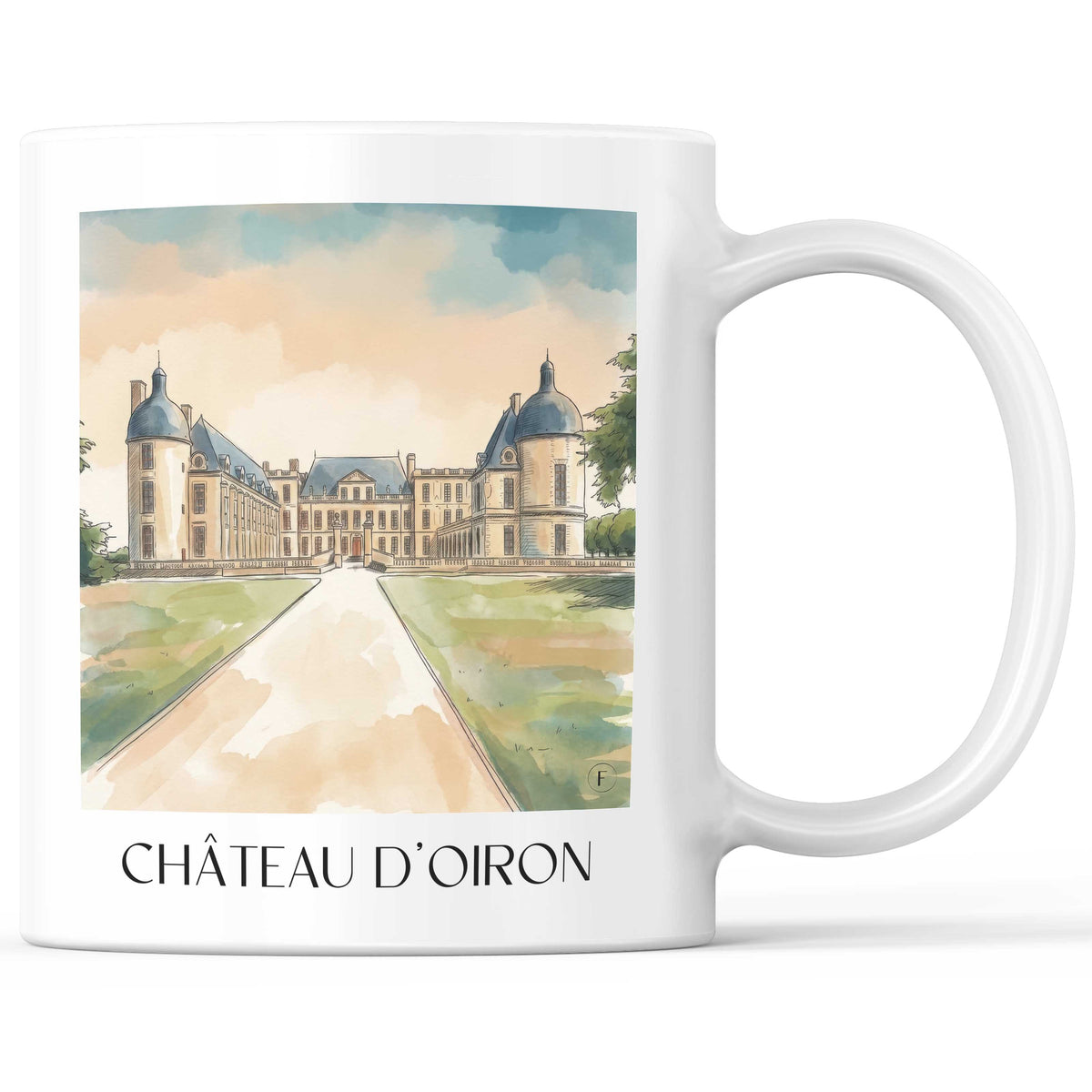 Château d'Oiron Kaffeebecher - Deux-Sèvres - Frankreich Becher - Kaffeetasse im Aquarell Stil - favplace