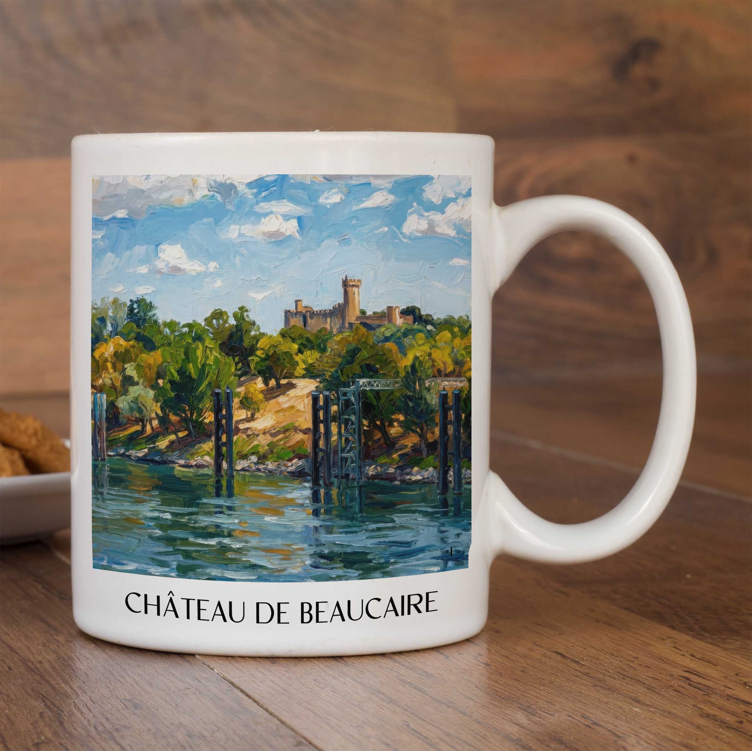 château-de-beaucaire-provence-frankreich-kaffeebecher-oil-painting-oelgemaelde