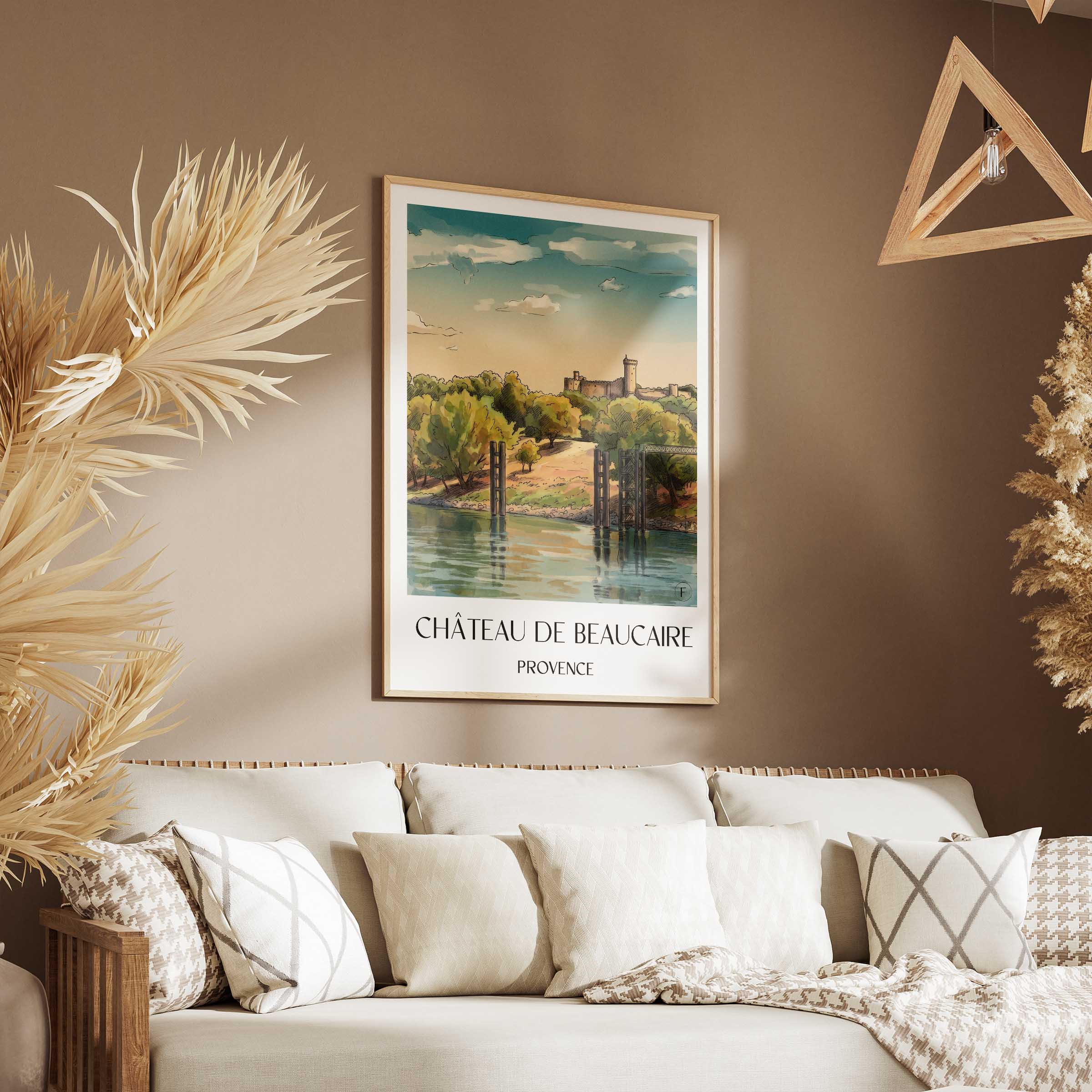 château-de-beaucaire-provence-frankreich-poster-aquarell