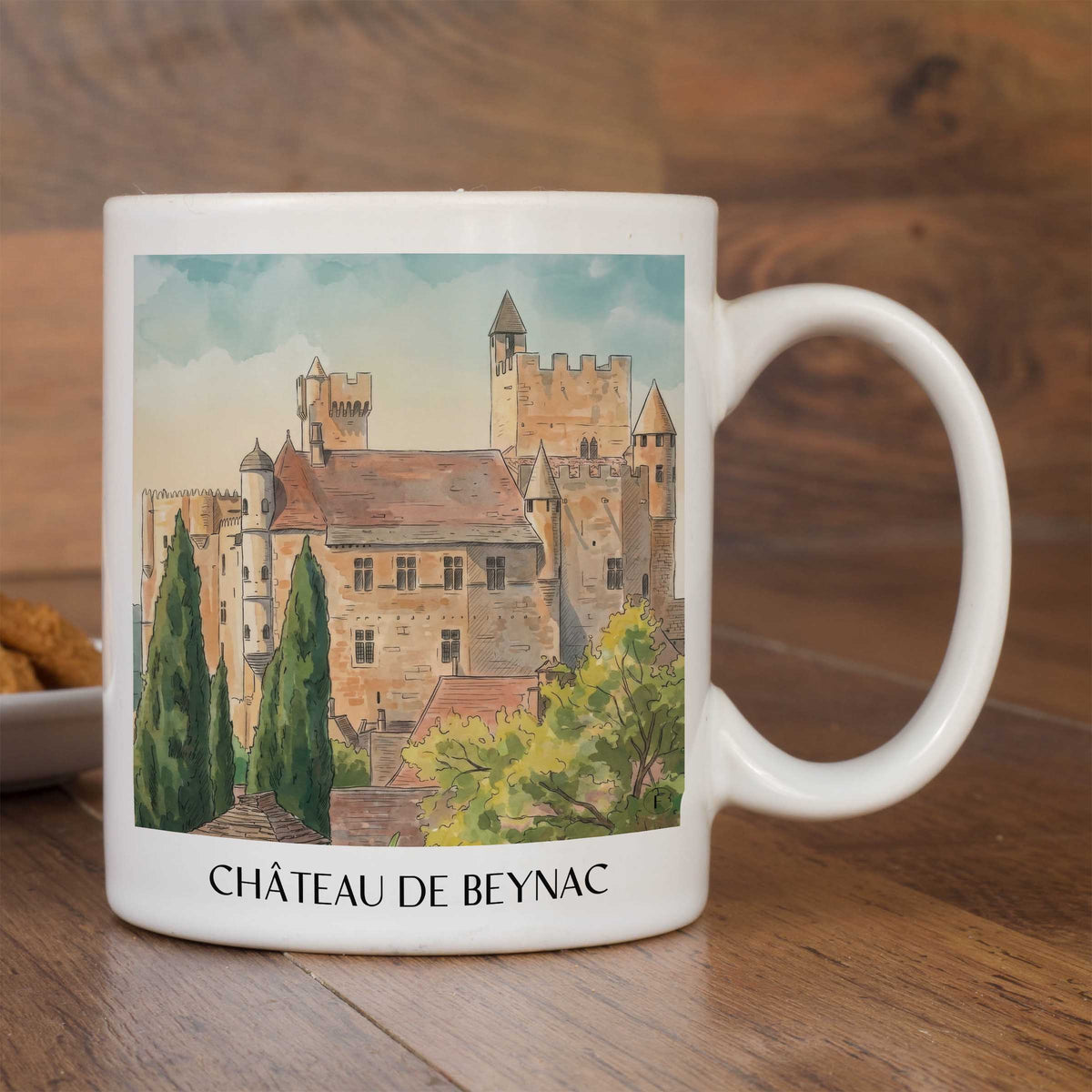 château-de-beynac-vallée-de-la-dordogne-frankreich-kaffeebecher-aquarell