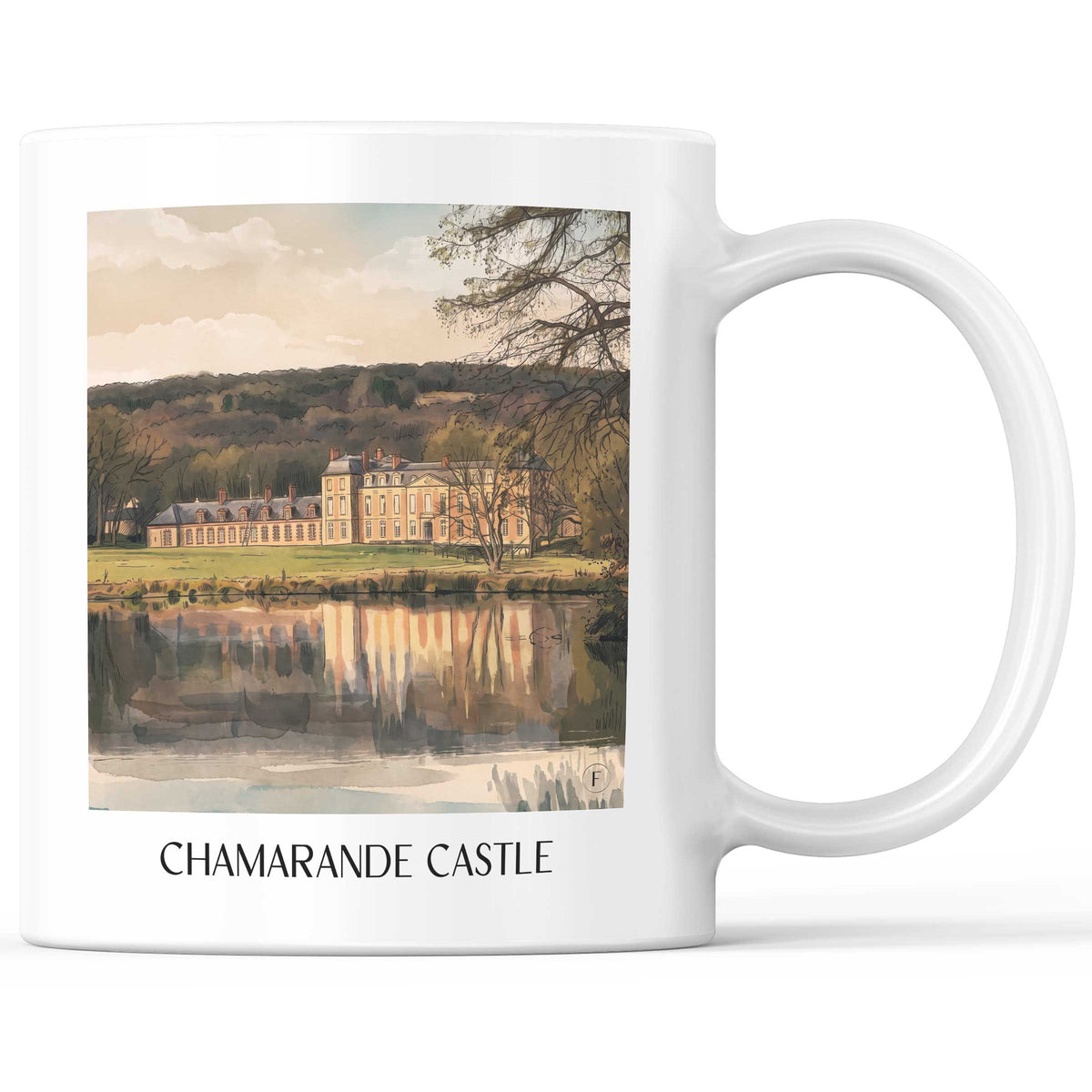Château de Chamarande Kaffeebecher - Essonne - Frankreich Becher - Kaffeetasse im Aquarell Stil