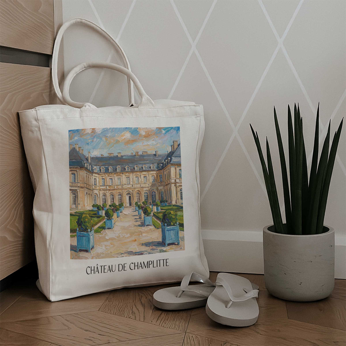 château-de-champlitte-haute-saône-frankreich-einkaufstasche-oil-painting-oelgemaelde