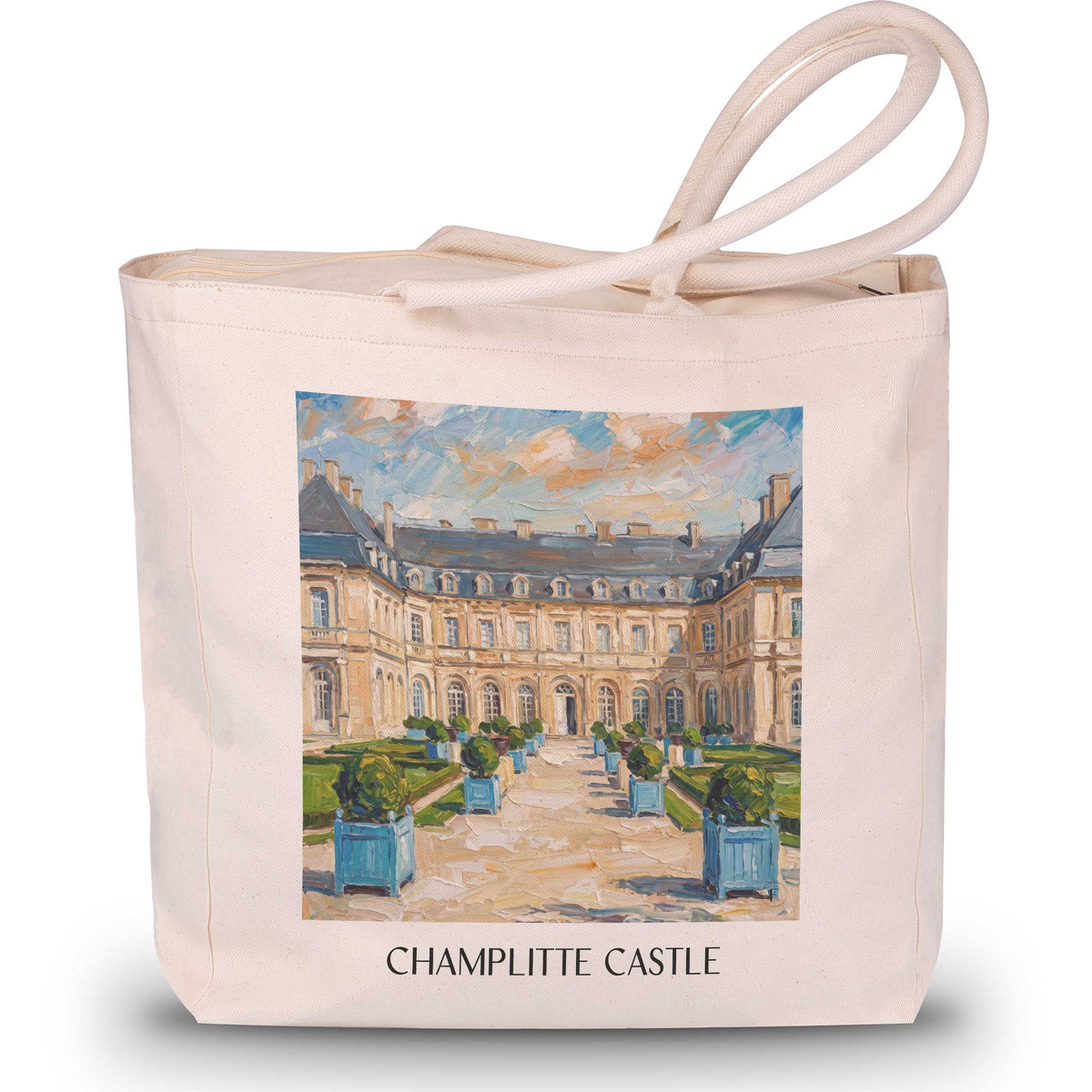 Château de Champlitte Shopping Tasche - Haute-Saône - Frankreich Tote Bag - Einkaufstasche im Ölgemälde Stil - favplace