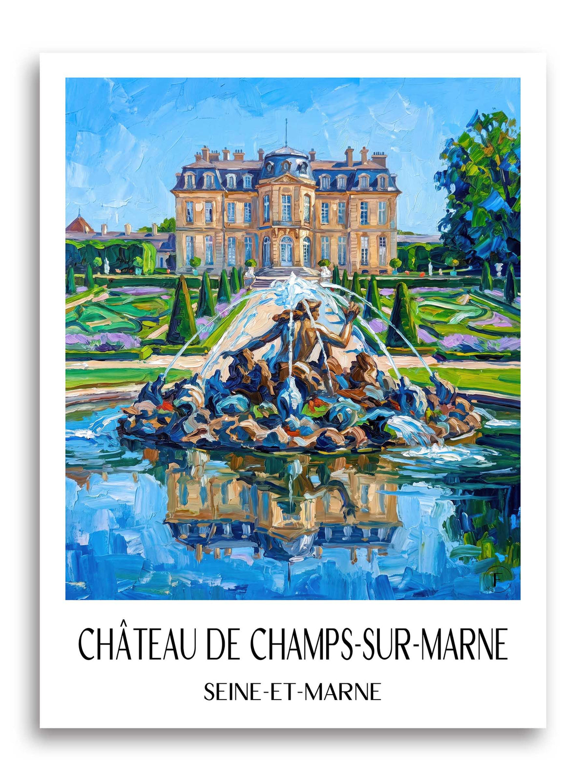 Château de Champs-sur-Marne Poster - Seine-et-Marne - Frankreich Kunstdruck - Ölgemälde von A4 bis A1 - favplace