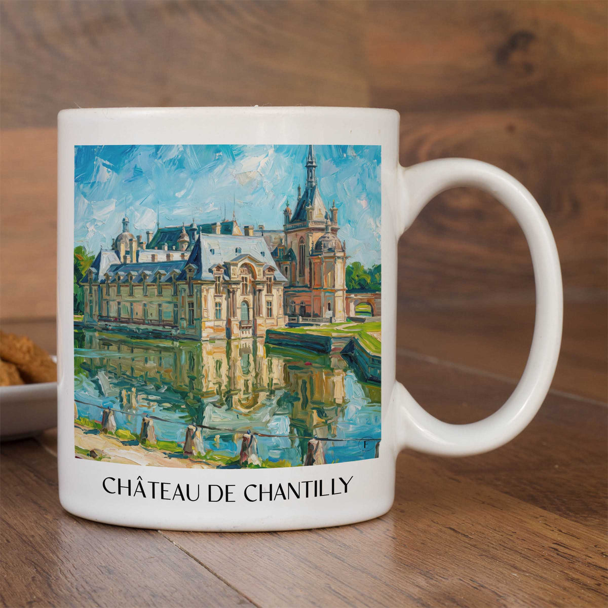 château-de-chantilly-oise-frankreich-kaffeebecher-oil-painting-oelgemaelde