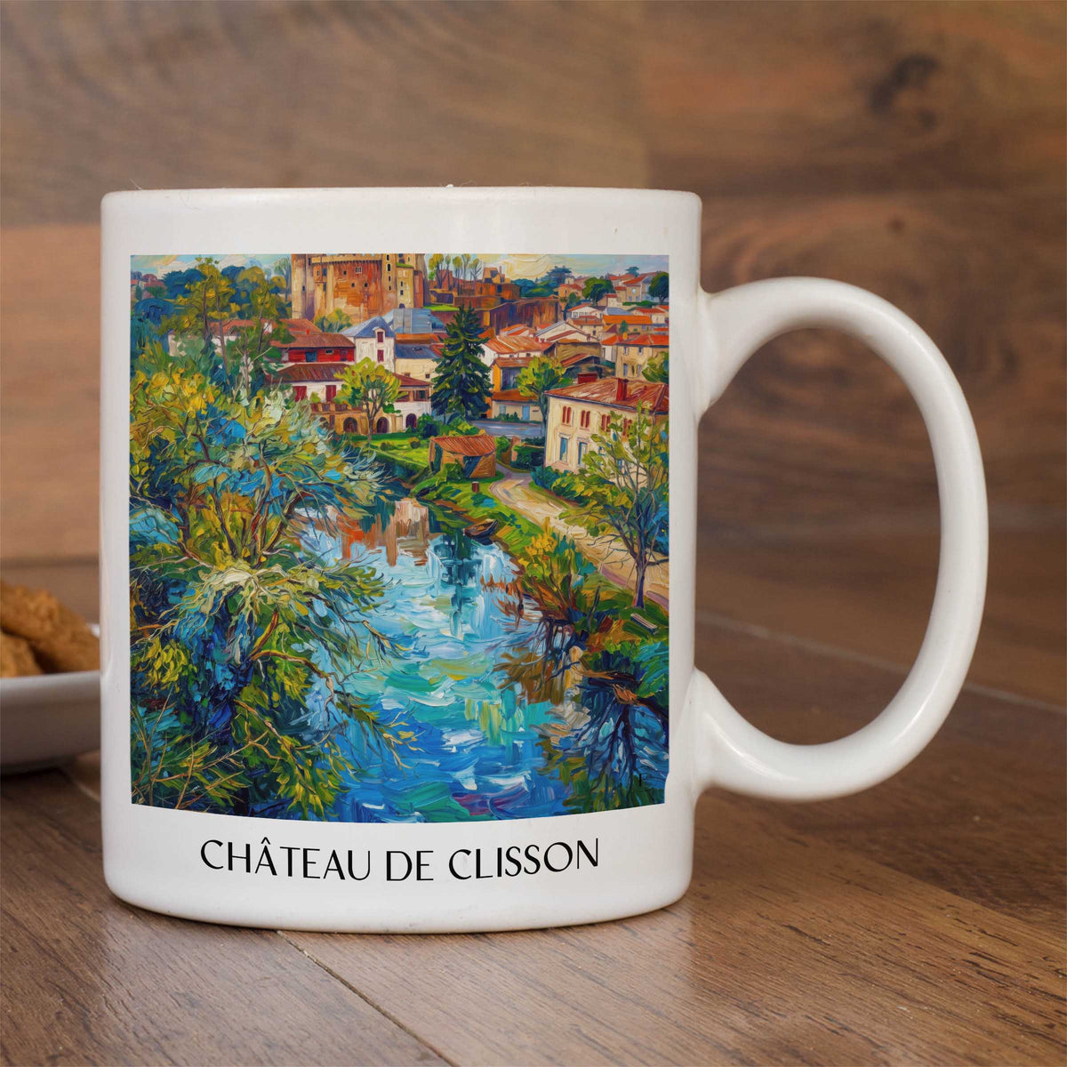 château-de-clisson-vignoble-nantais-frankreich-kaffeebecher-oil-painting-oelgemaelde