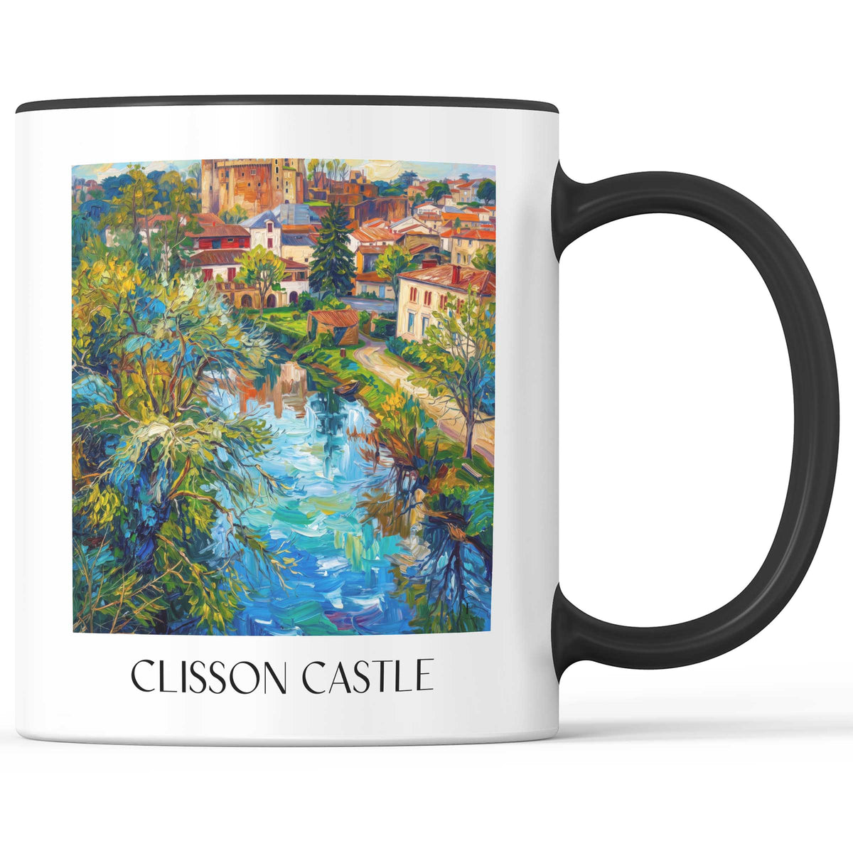 Château de Clisson Kaffeebecher - Vignoble Nantais - Frankreich Becher - Kaffeetasse im Ölgemälde Stil