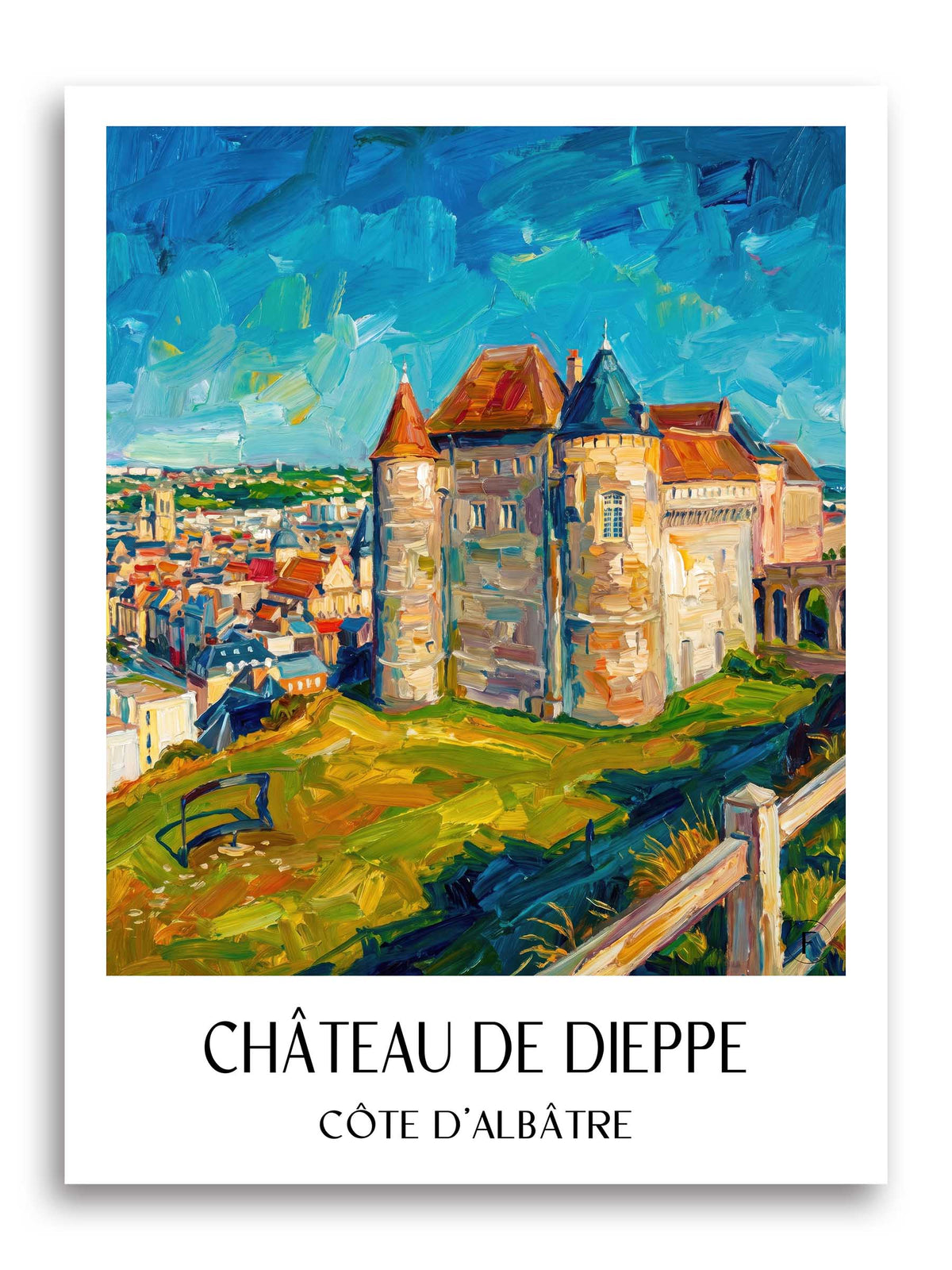 château-de-dieppe-côte-d'albâtre-frankreich-poster-oil-painting-oelgemaelde