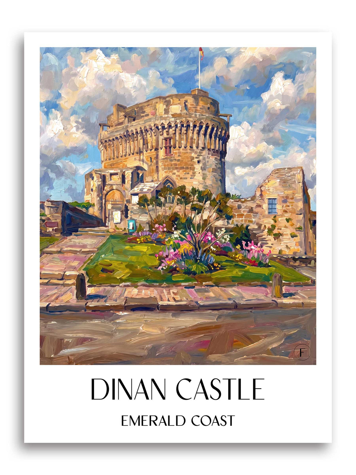 Château de Dinan Poster - Côte d'Émeraude - Frankreich Kunstdruck - Ölgemälde von A4 bis A1 - favplace